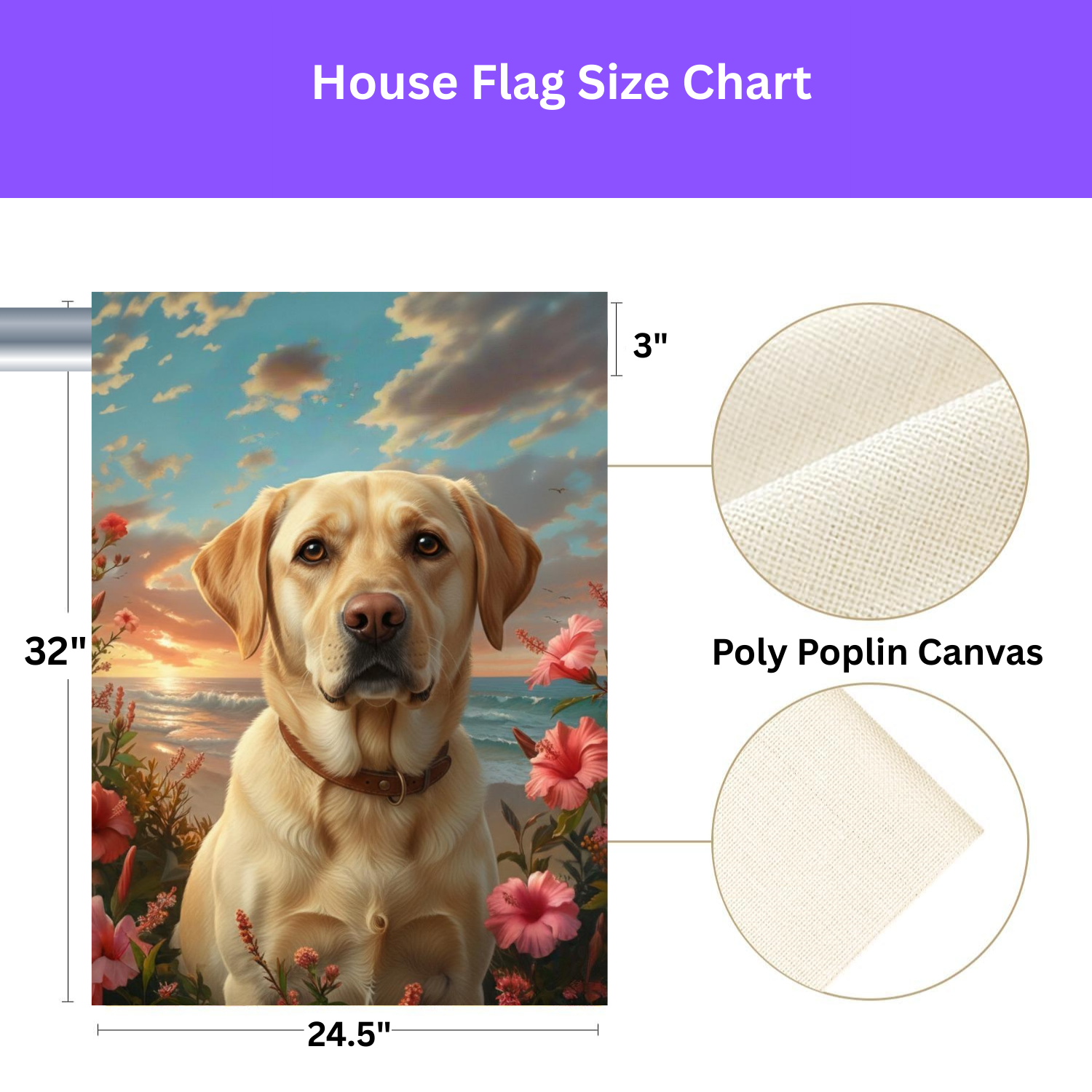 Tropical Sunset Yellow Labrador Retriever Garden Flag