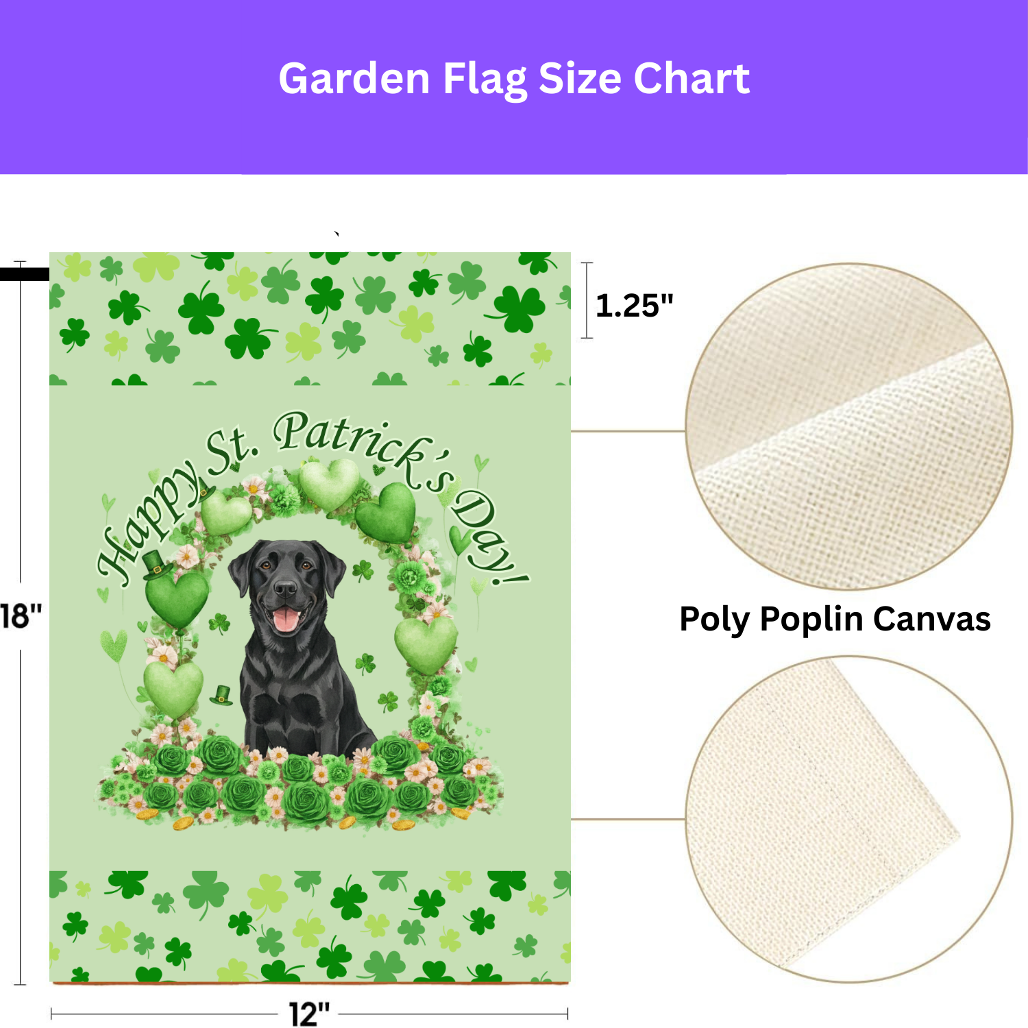 Happy St. Patrick's Day Arch Black Labrador Retriever Garden Flag - yard display - Dragonfire Gardens