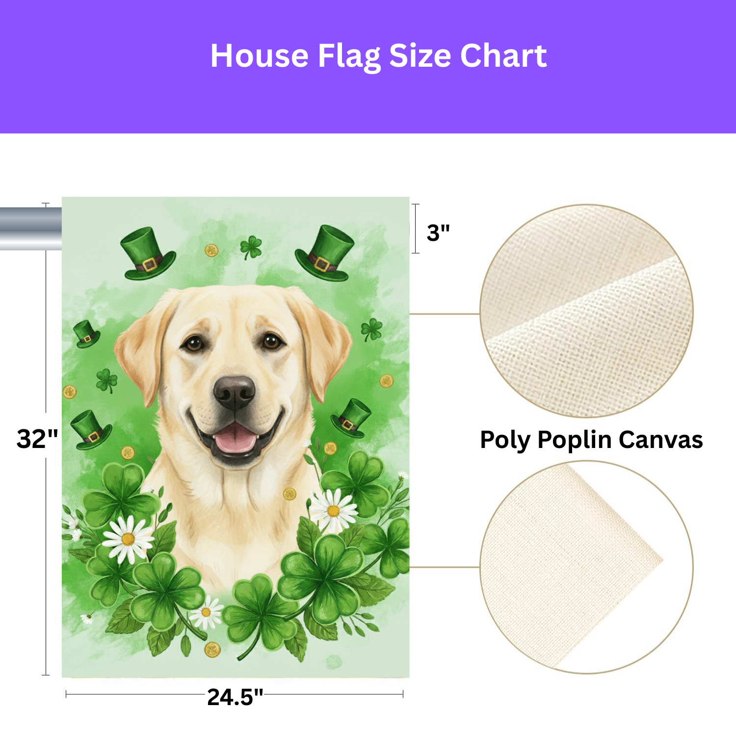 Shamrock and Yellow Labrador Retriever St. Patrick's Garden Flag - porch decor - Dragonfire Gardens