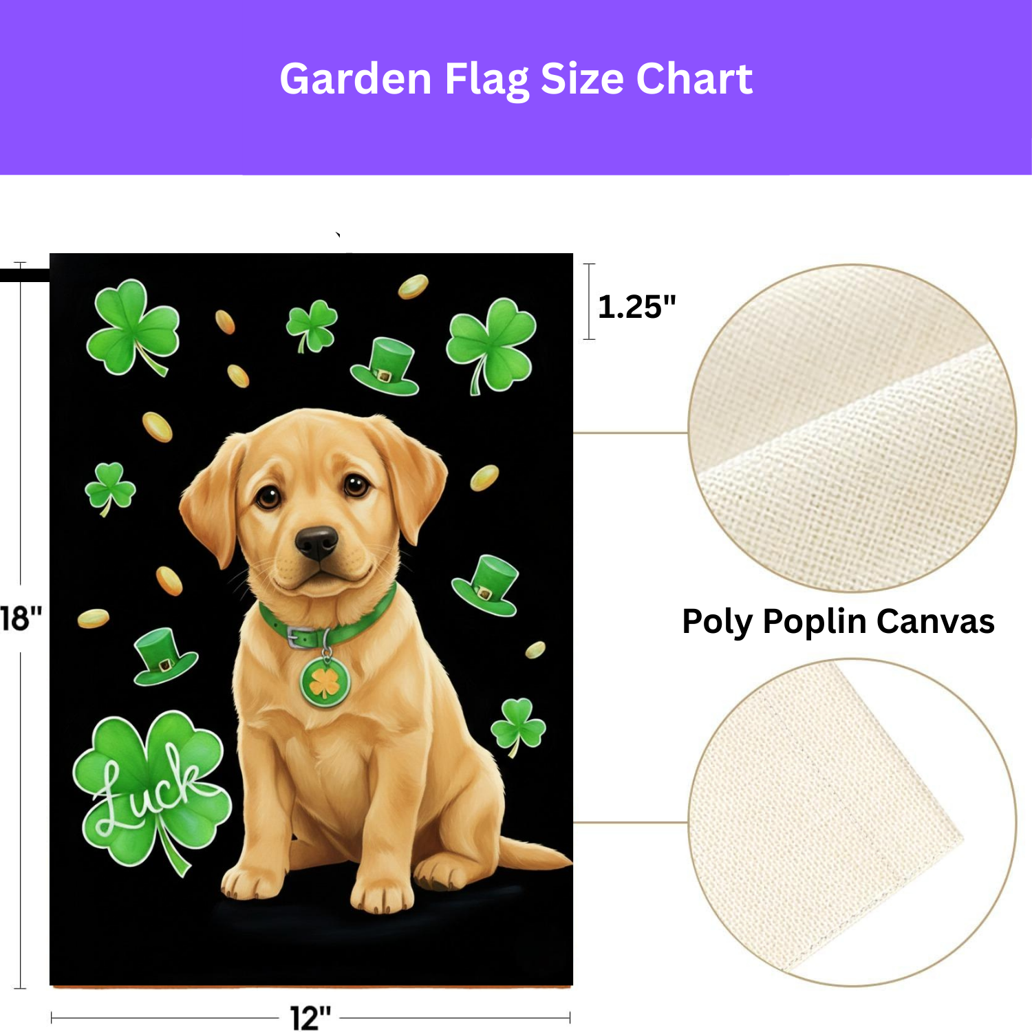 Luck Yellow Labrador Retriever Puppy St. Patrick's Day Garden Flag - porch decor - Dragonfire Gardens