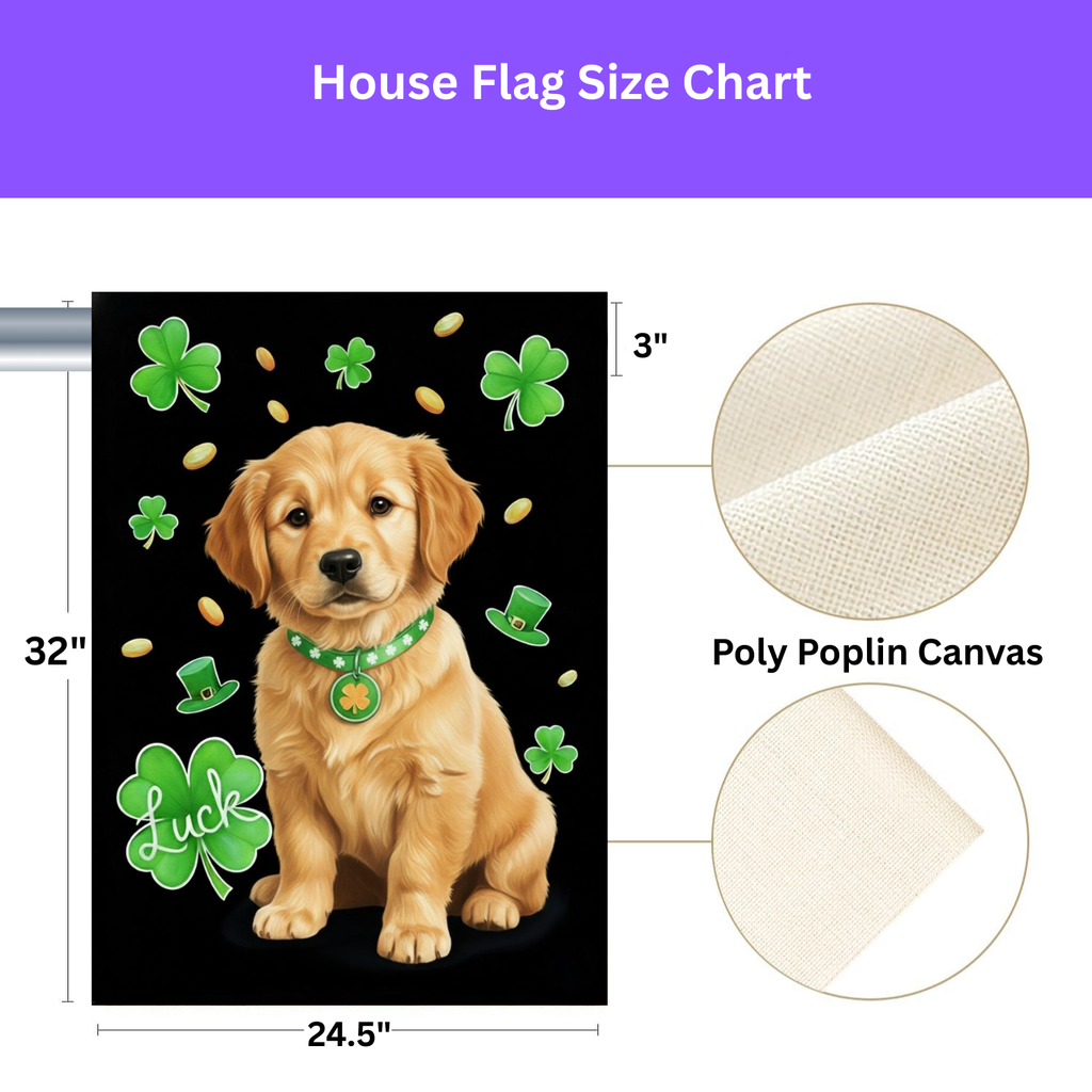 Luck Golden Retriever Puppy St. Patrick's Day Garden Flag