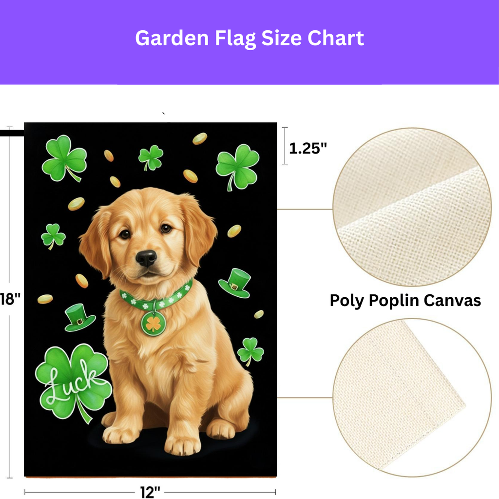 Luck Golden Retriever Puppy St. Patrick's Day Garden Flag