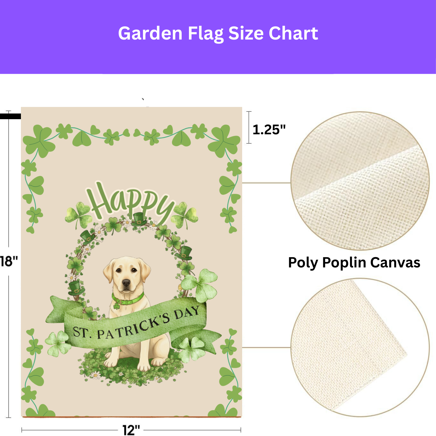 Happy St. Patrick's Day Yellow Labrador Retriever Garden Flag - porch decor - Dragonfire Gardens