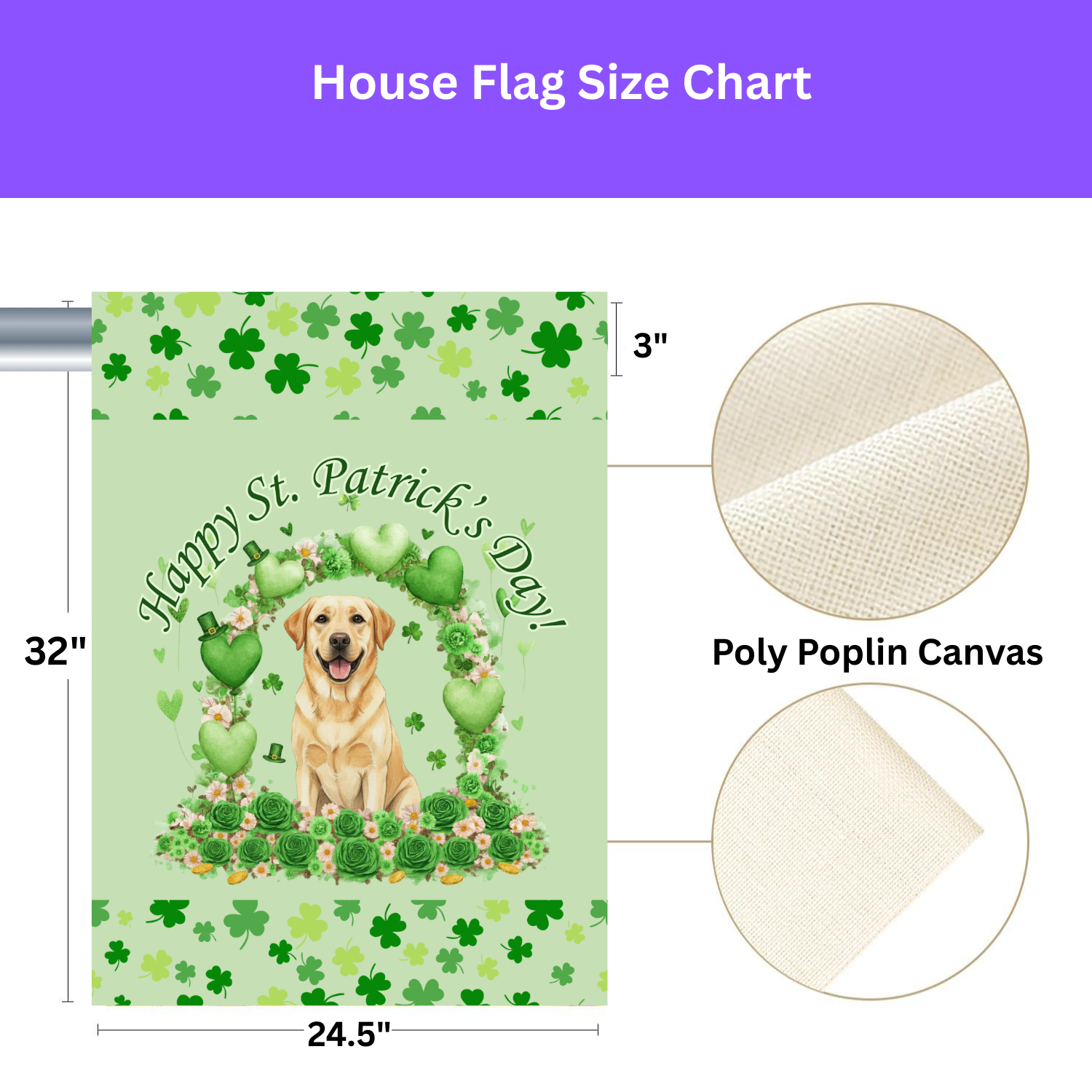 Happy St. Patrick's Day Arch Yellow Labrador Retriever Garden Flag - yard display - Dragonfire Gardens