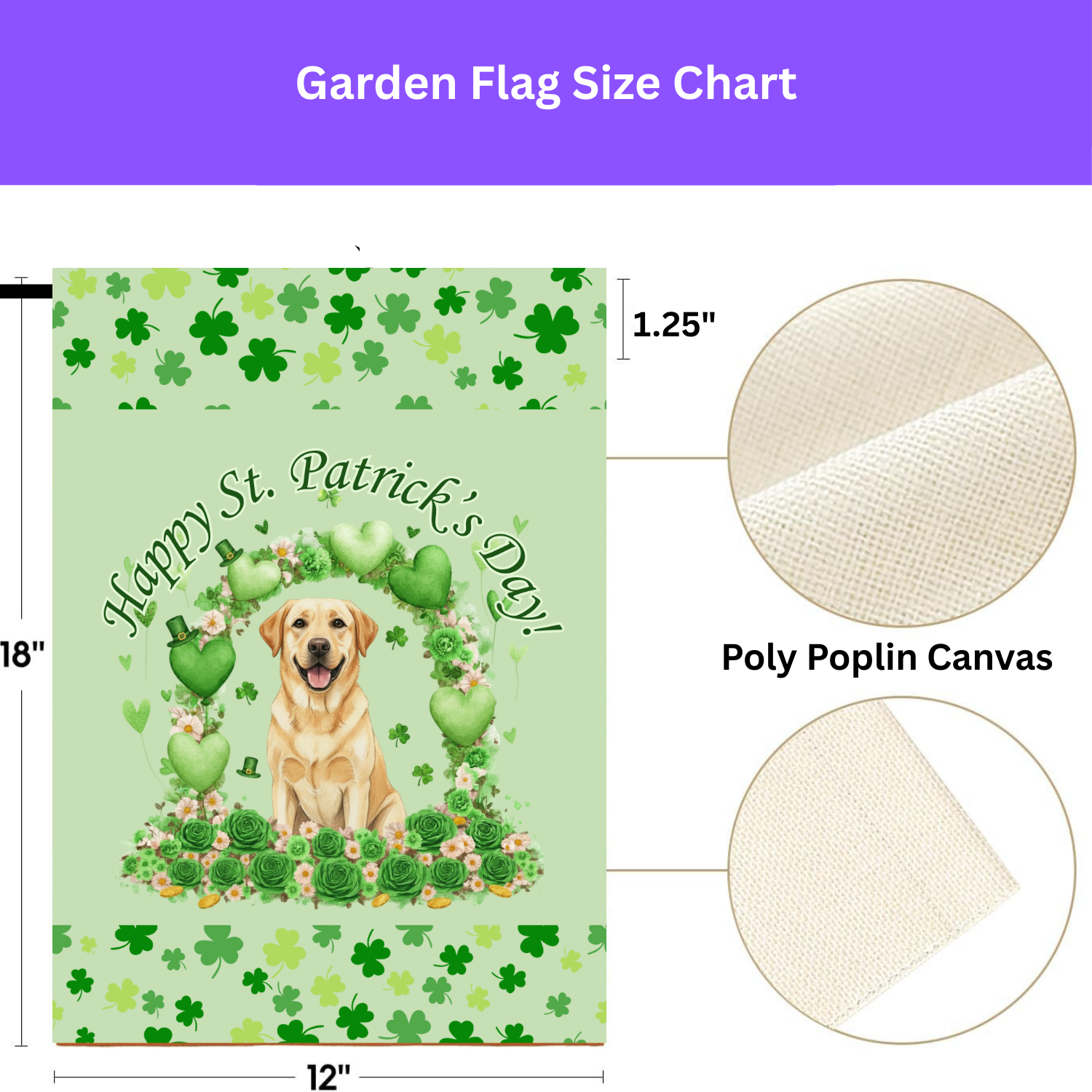 Happy St. Patrick's Day Arch Yellow Labrador Retriever Garden Flag - porch decor - Dragonfire Gardens