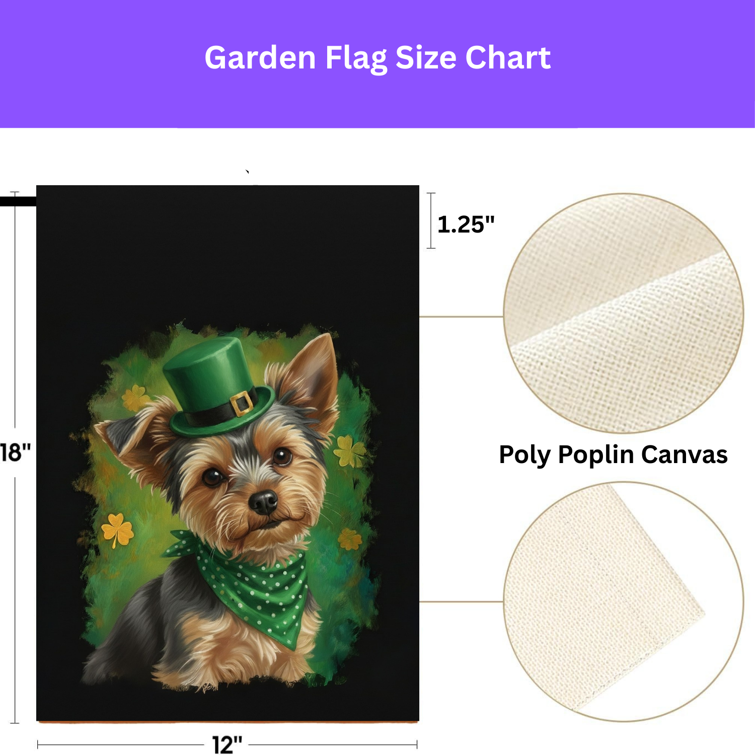 Green Top Hat Yorkshire Terrier St. Patrick's Day Garden Flag - porch decor - Dragonfire Gardens