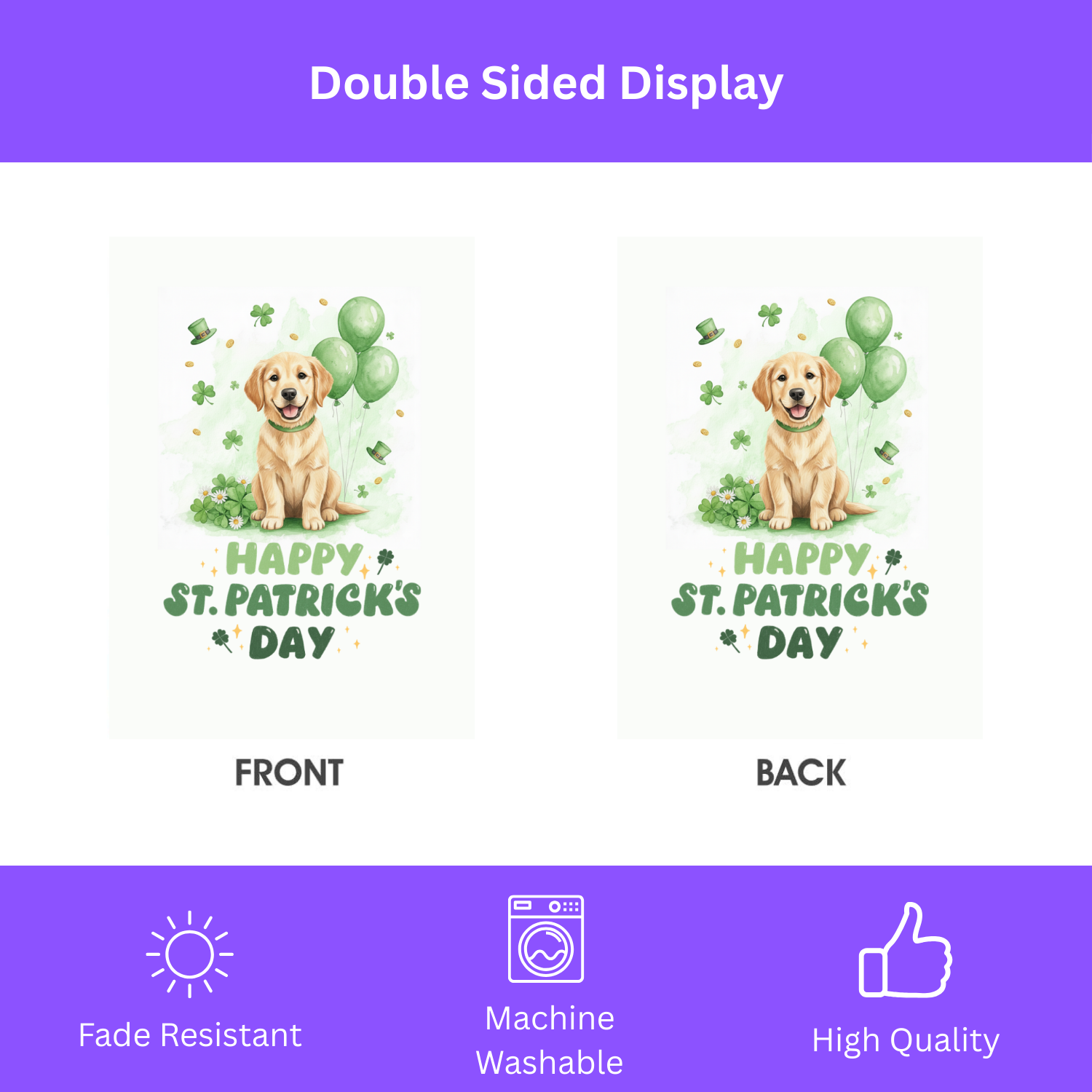 Golden Retriever Puppy St. Patrick's Day Garden Flag