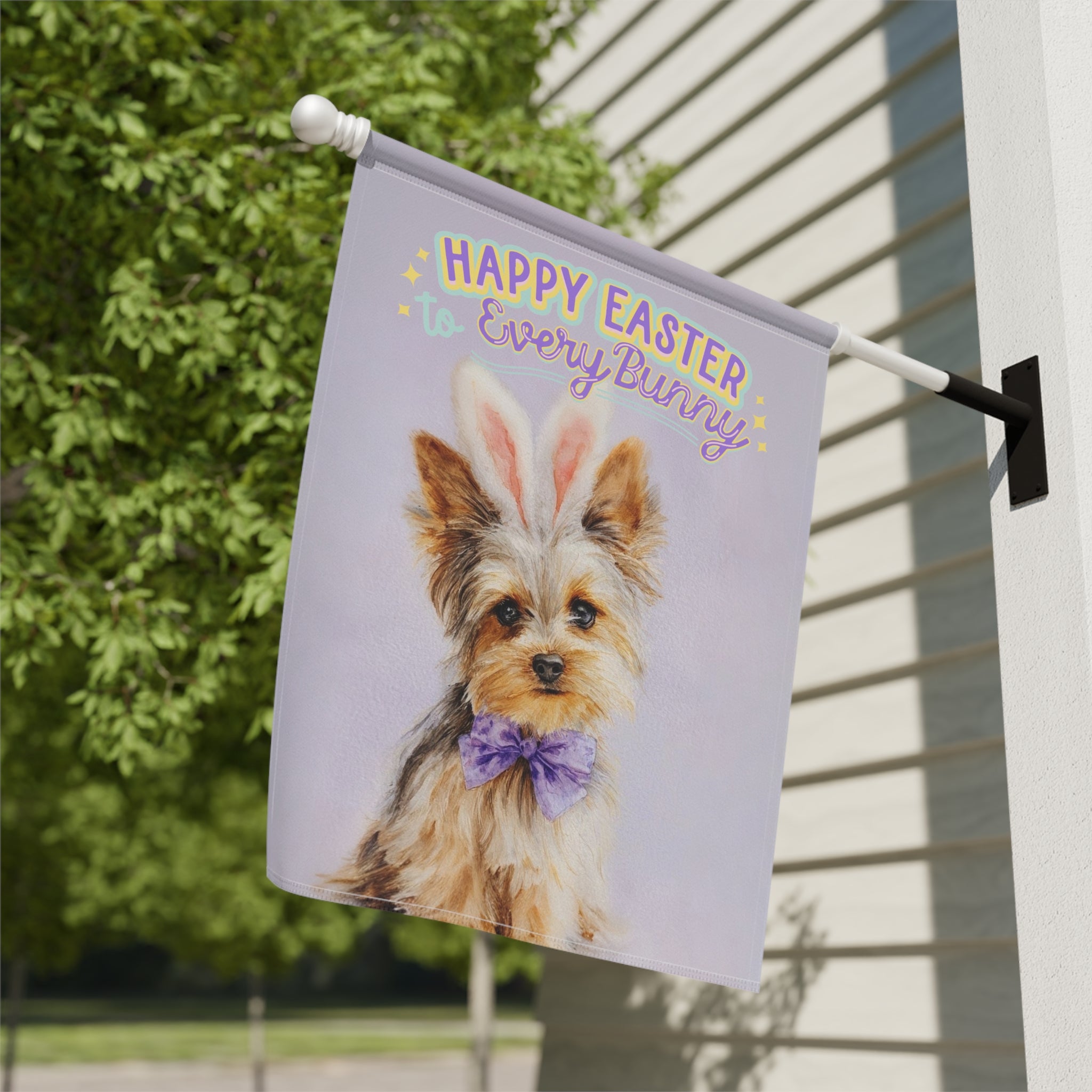 Happy Easter to Every Bunny Yorkshire Terrier Garden Flag