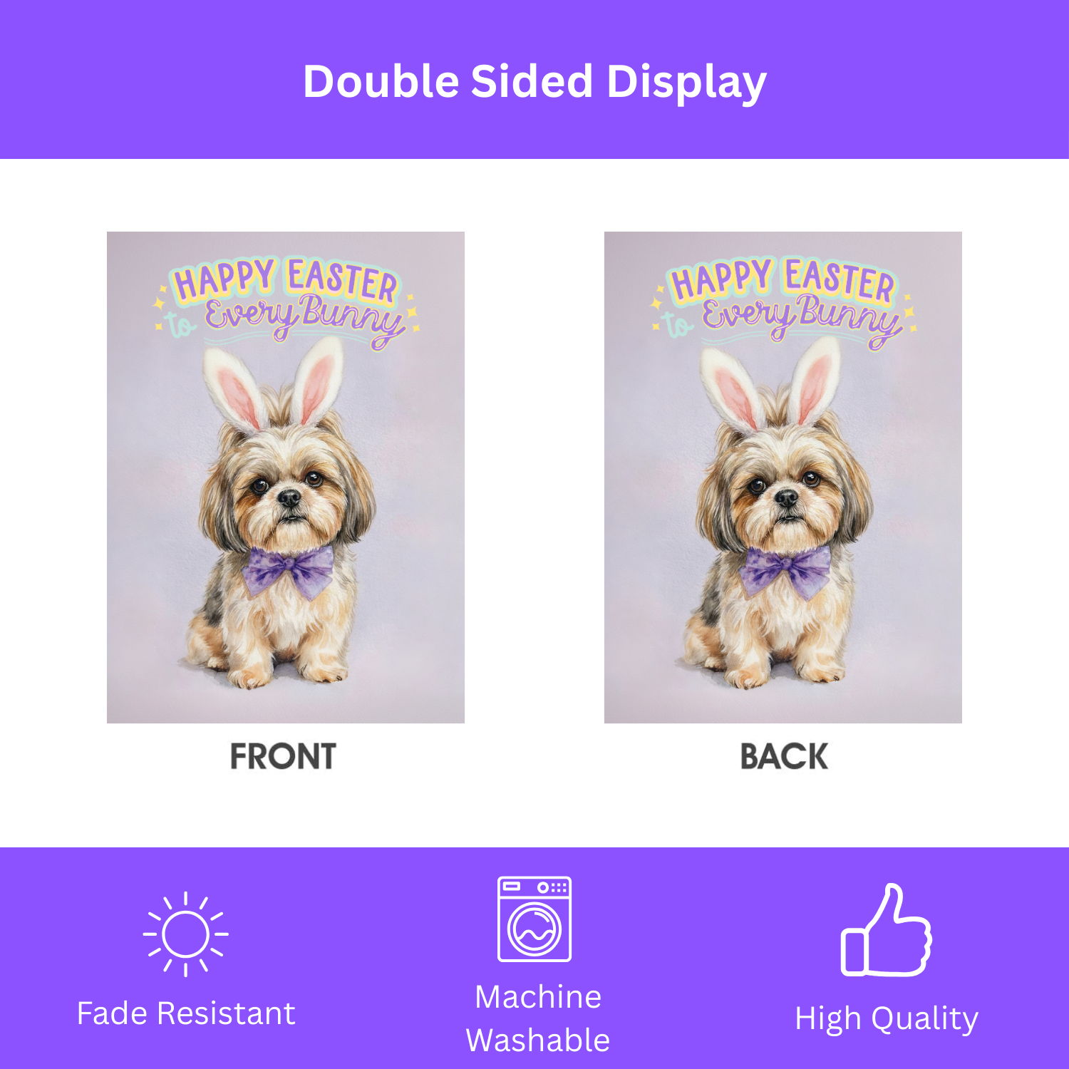Happy Easter to Every Bunny Shih Tzu Garden Flag