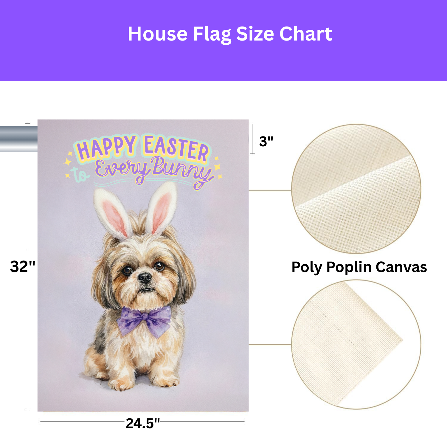 Happy Easter to Every Bunny Shih Tzu Garden Flag