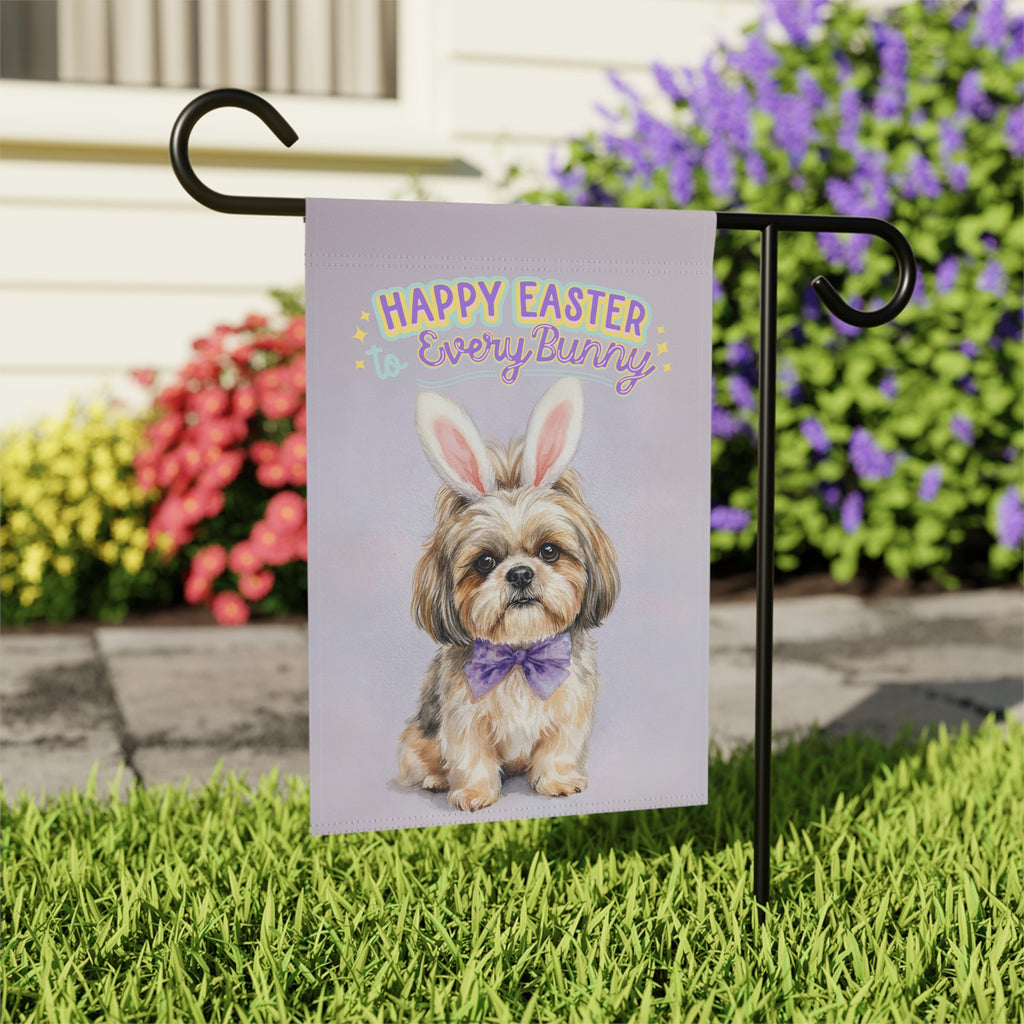 Happy Easter to Every Bunny Shih Tzu Garden Flag