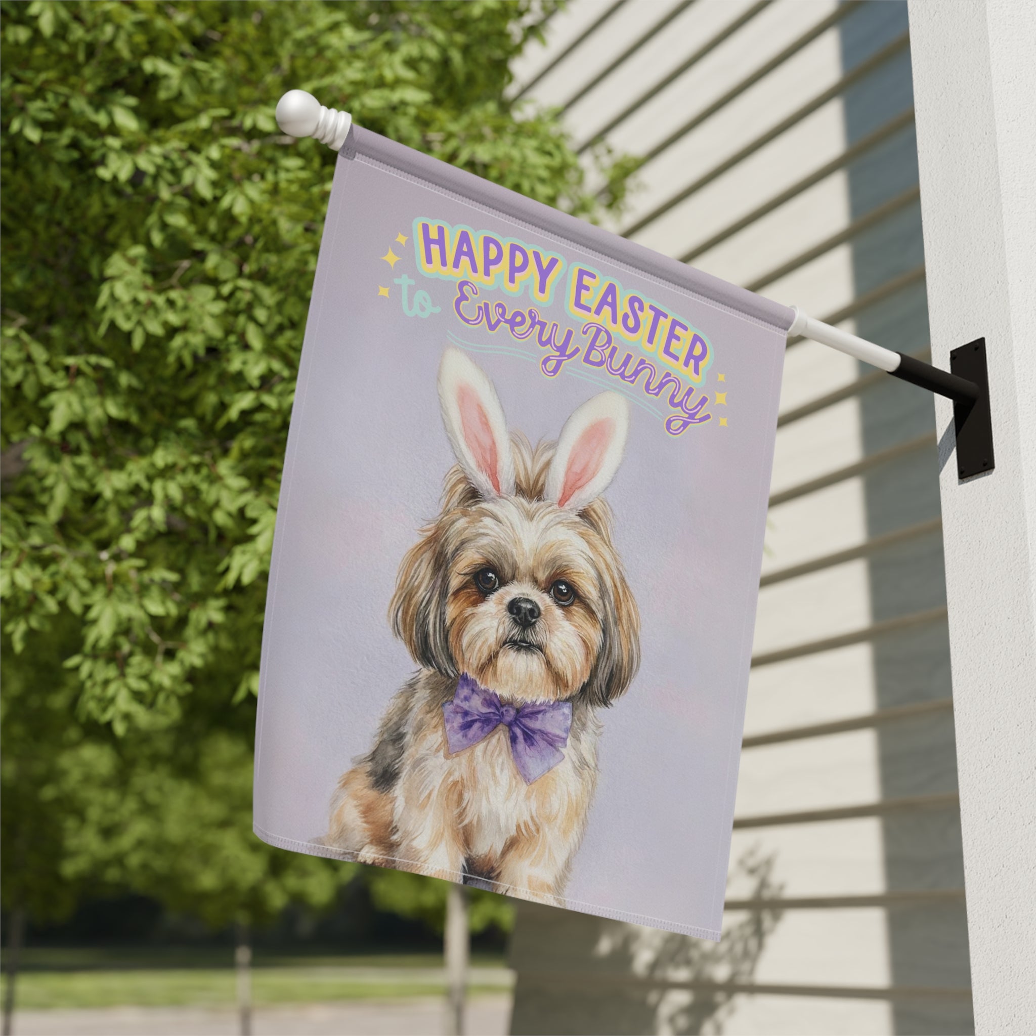 Happy Easter to Every Bunny Shih Tzu Garden Flag