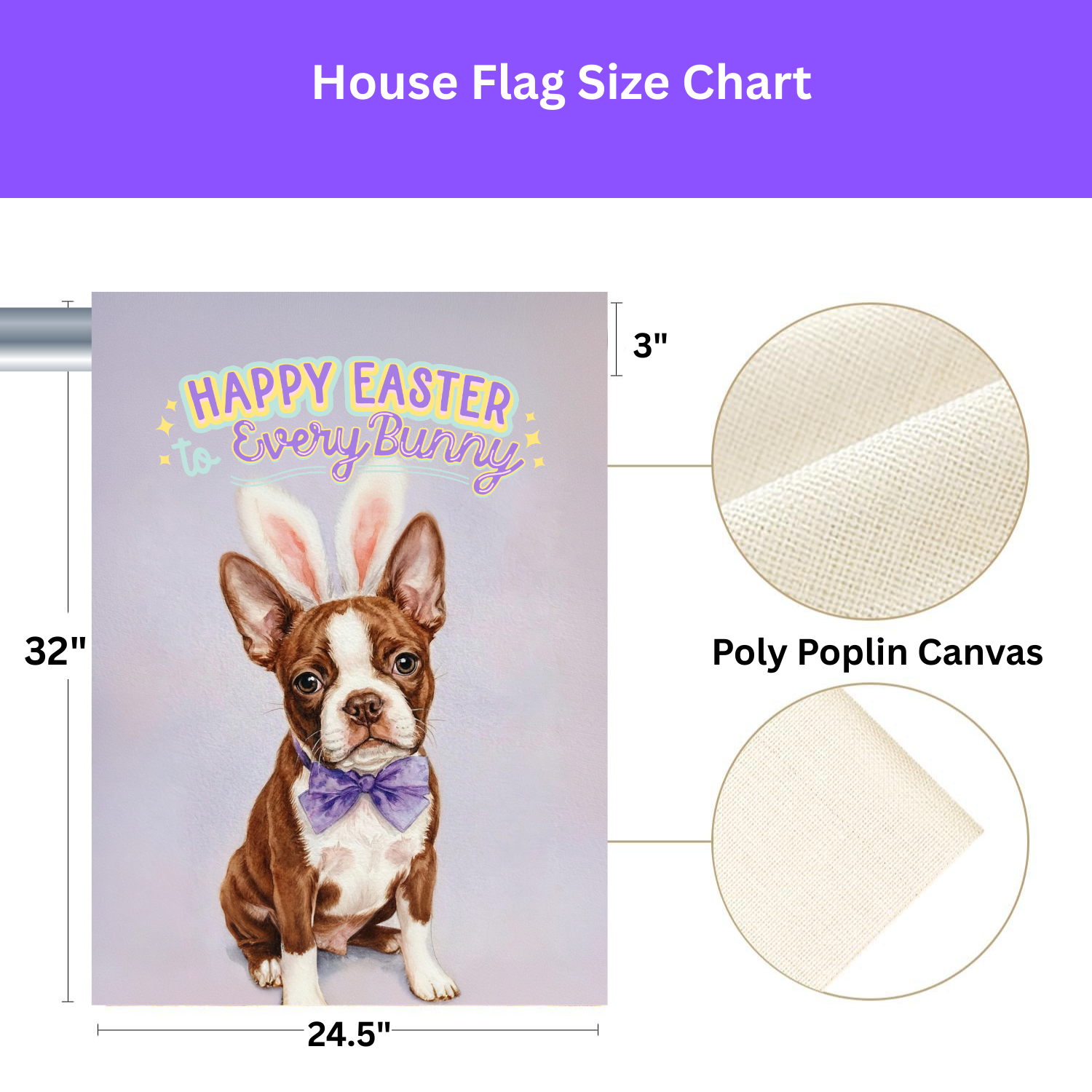 Happy Easter to Every Bunny Red Boston Terrier Garden Flag