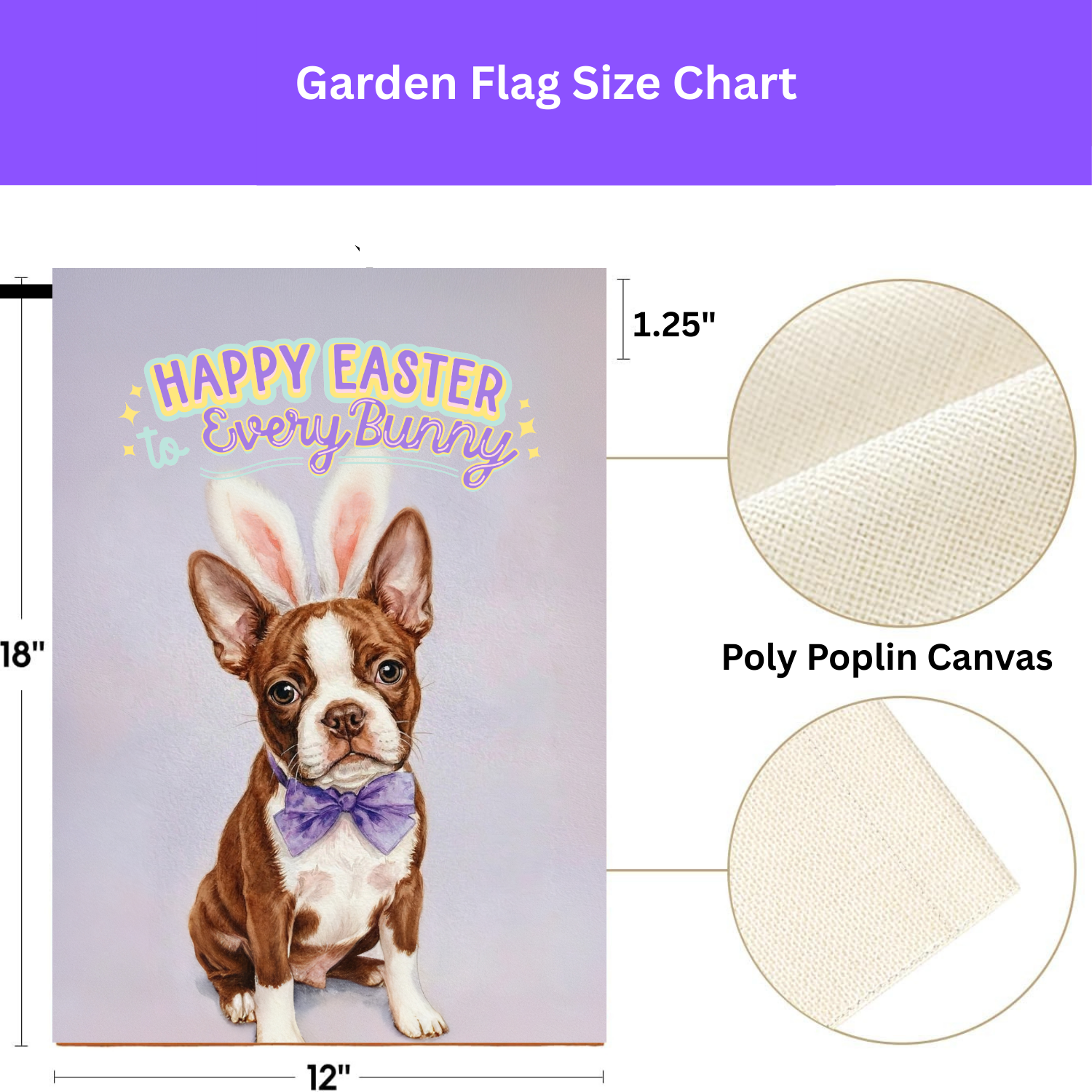 Happy Easter to Every Bunny Red Boston Terrier Garden Flag