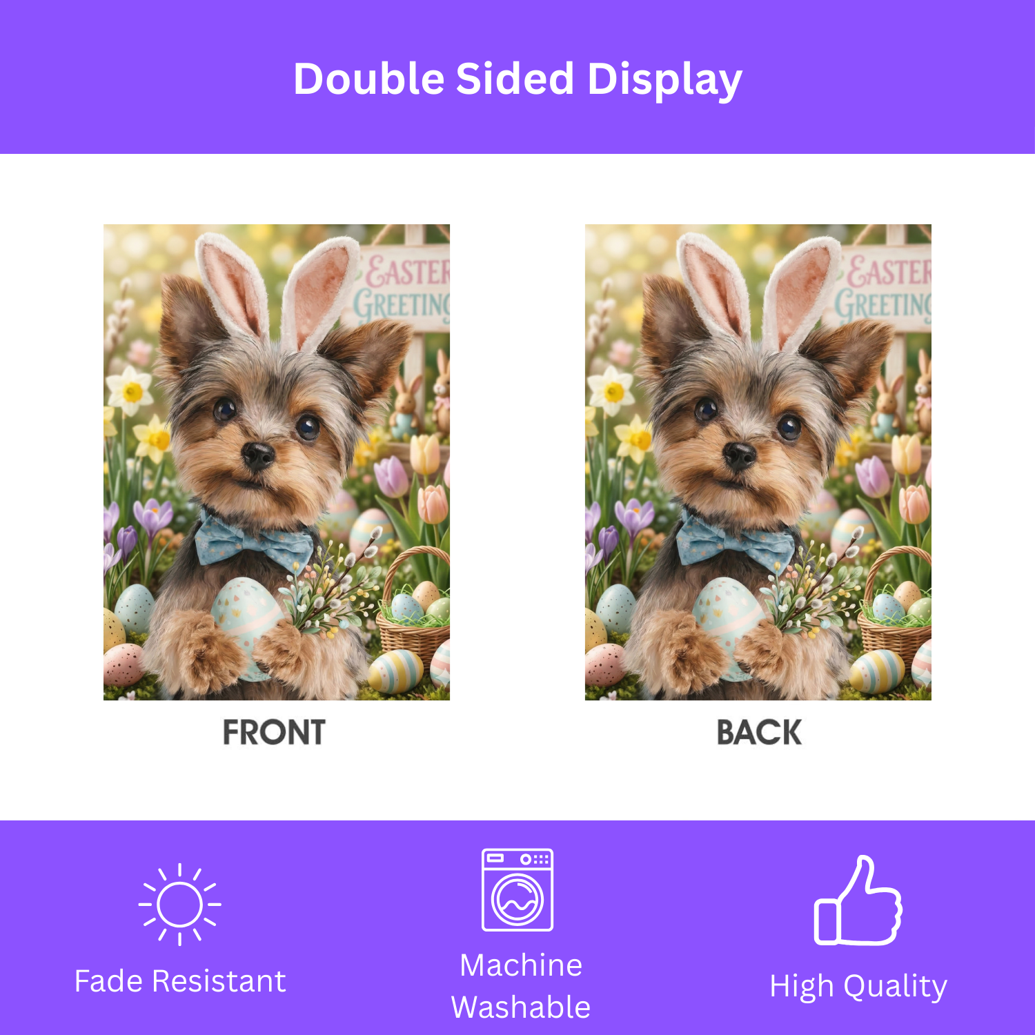 Easter Greetings Yorkshire Terrier Garden Flag