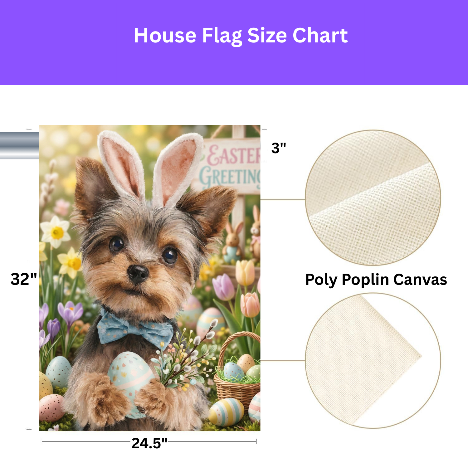Easter Greetings Yorkshire Terrier Garden Flag