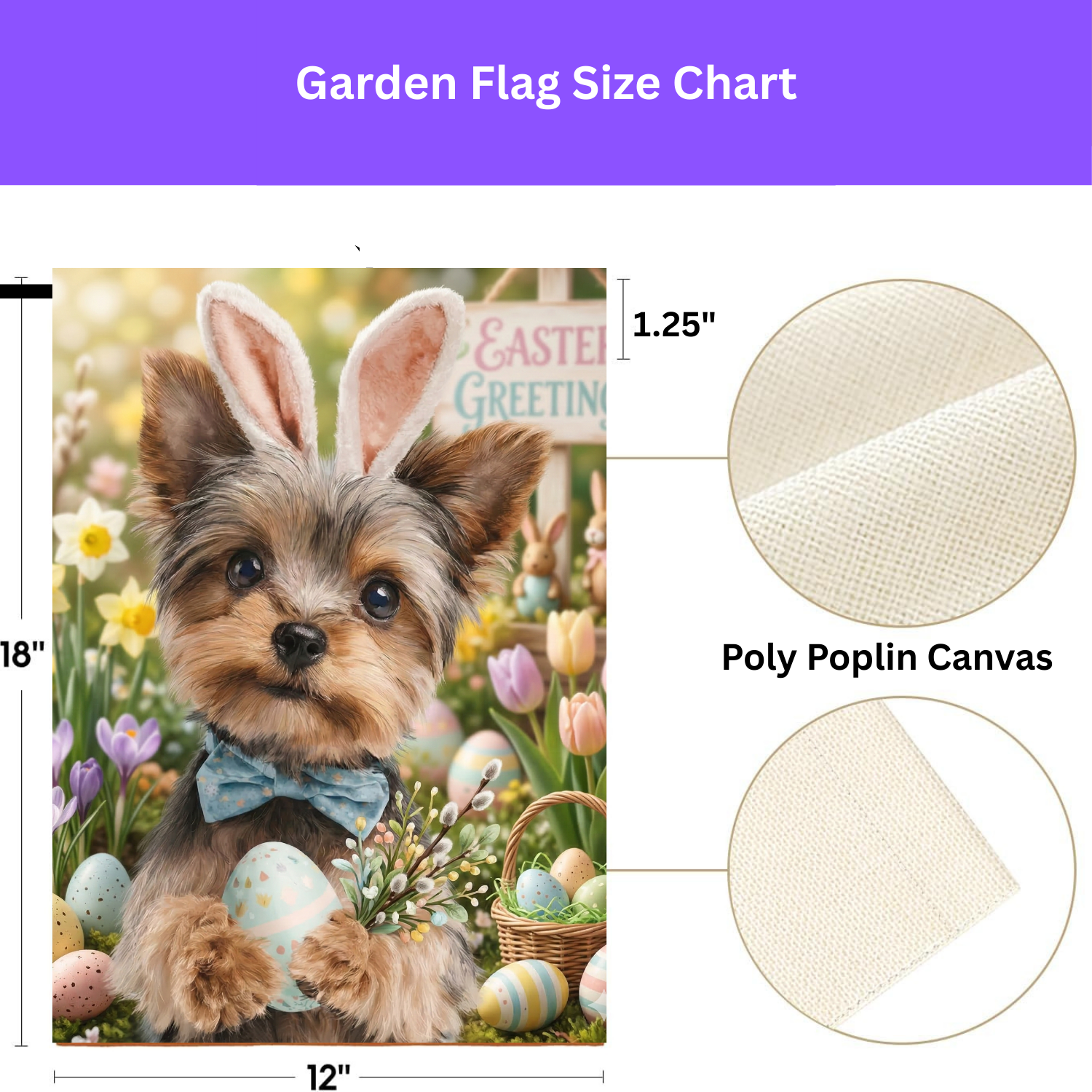 Easter Greetings Yorkshire Terrier Garden Flag