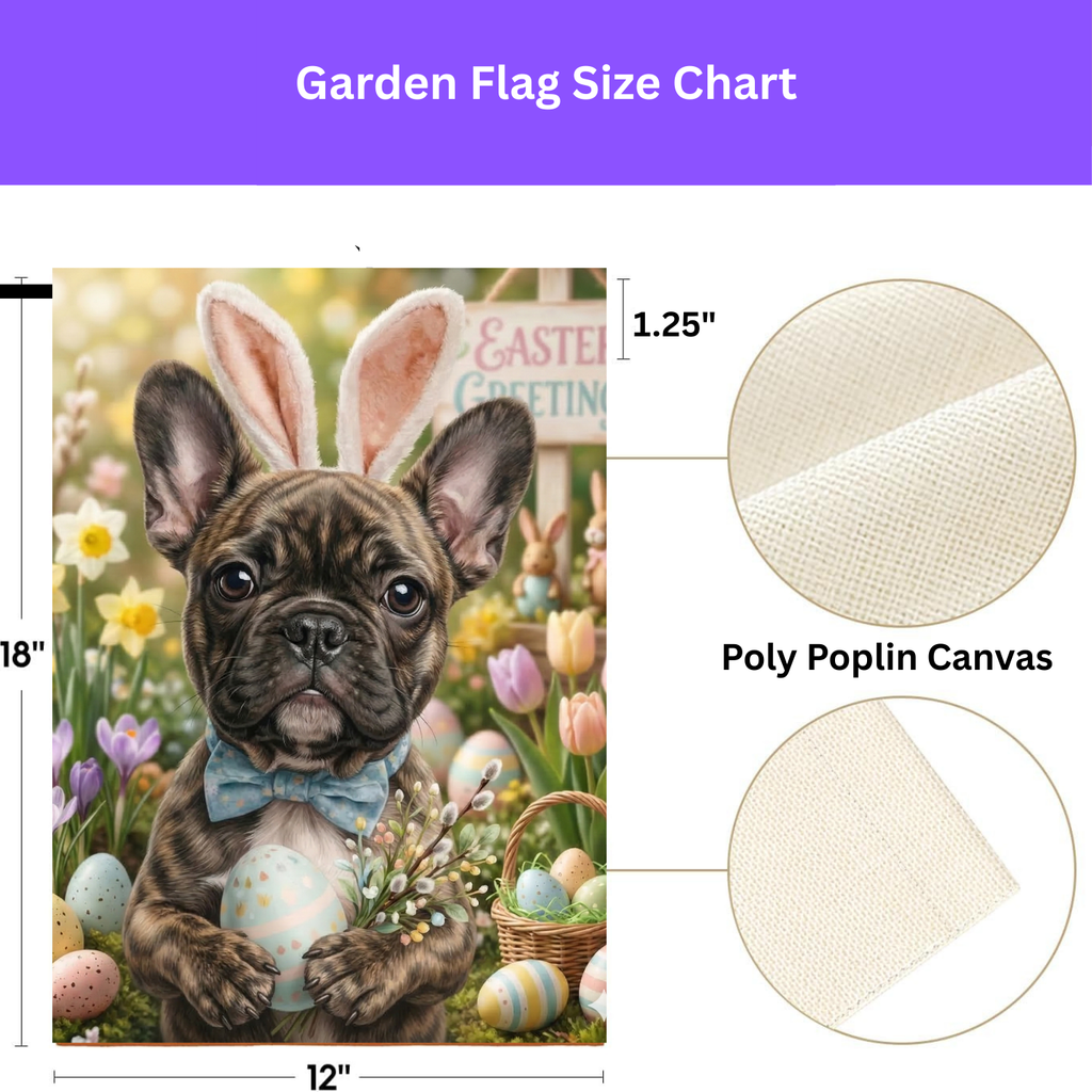 Easter Greetings French Bulldog Garden Flag
