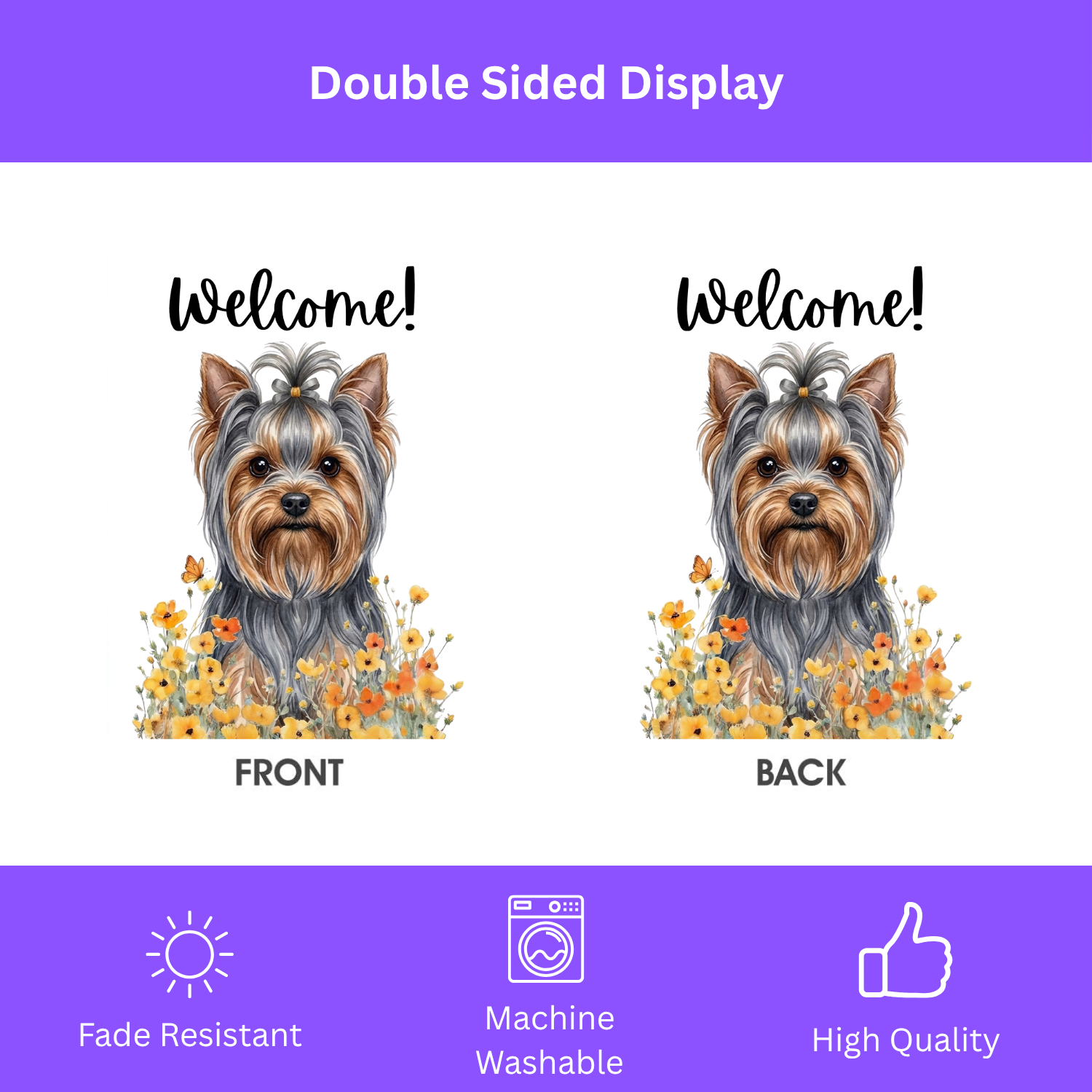 Yellow Poppies Yorkshire Terrier Garden Flag