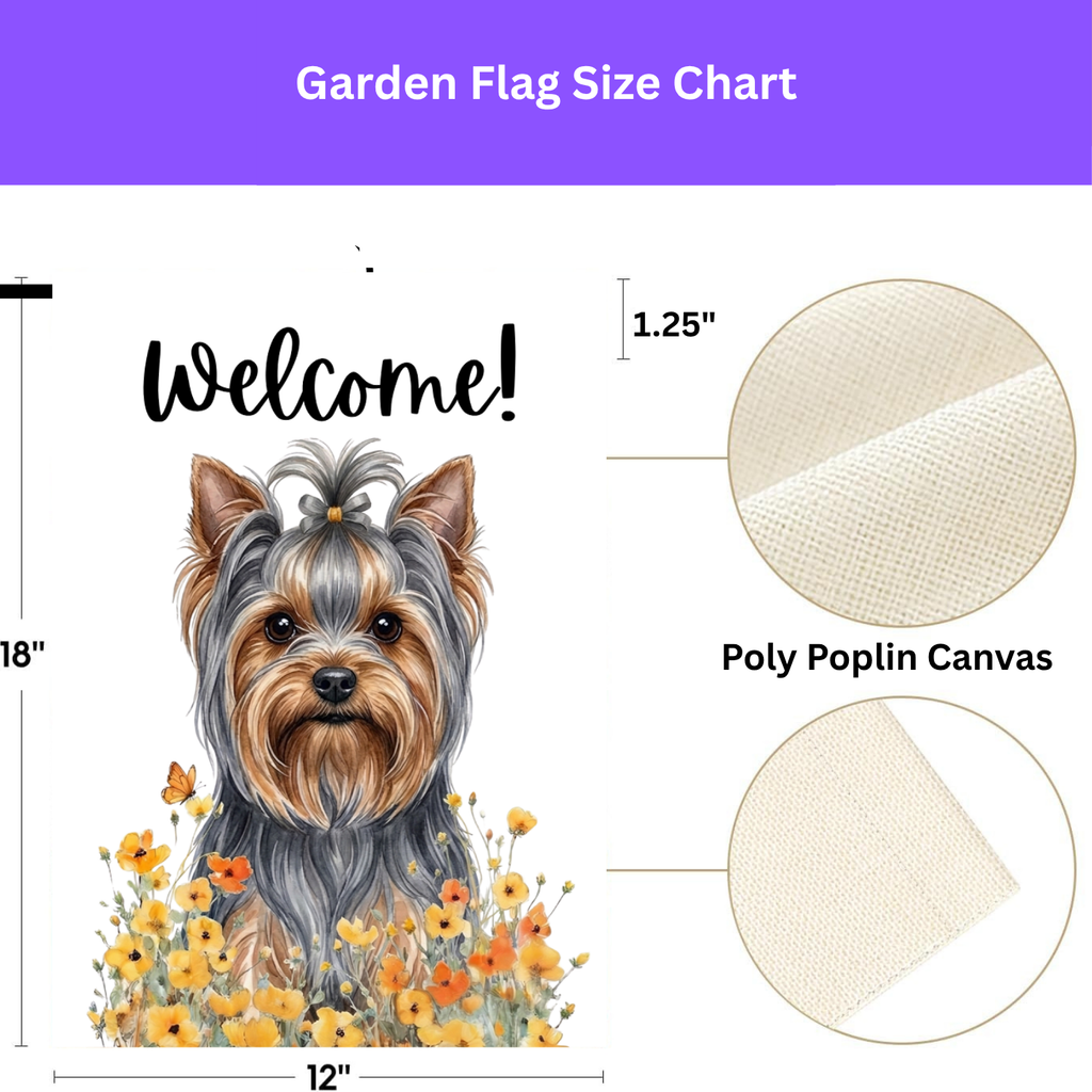 Yellow Poppies Yorkshire Terrier Garden Flag