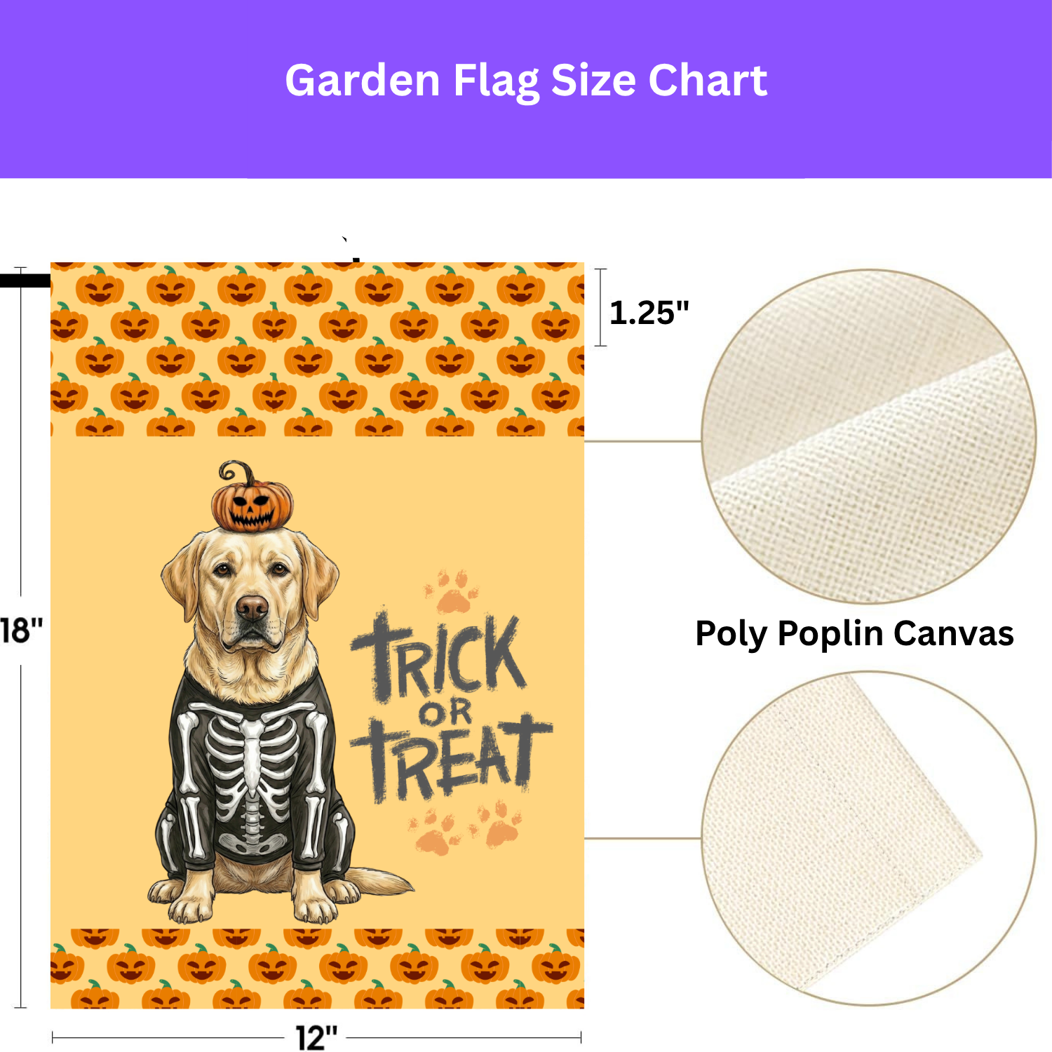 Trick or Treat Yellow Labrador Retriever Halloween Garden Flag - double-sided design - Dragonfire Gardens
