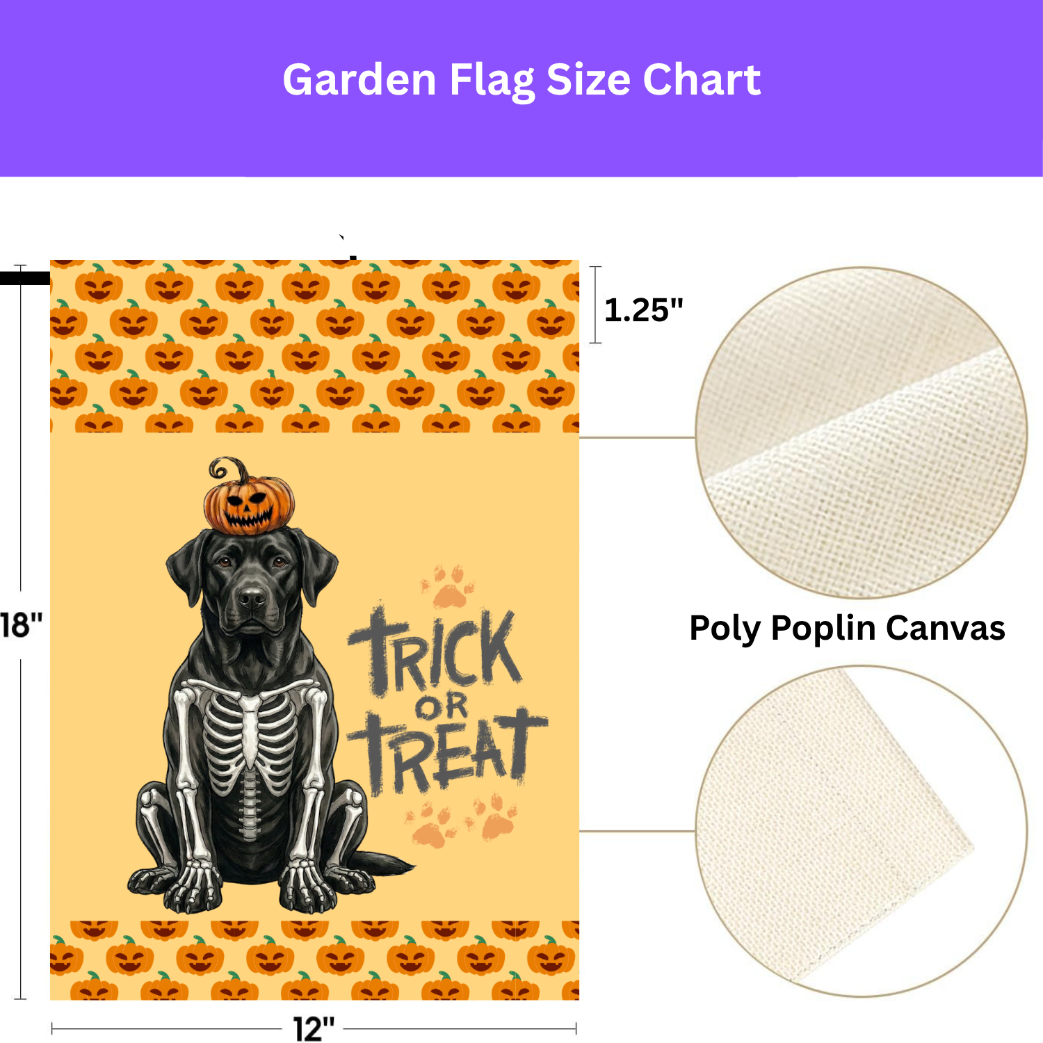 Trick or Treat Black Labrador Retriever Halloween Garden Flag - double-sided design - Dragonfire Gardens