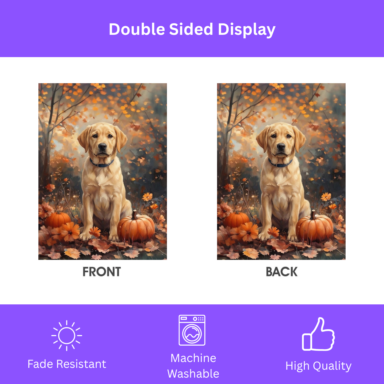Fall Yellow Labrador Retriever Garden Flag - porch decor - Dragonfire Gardens