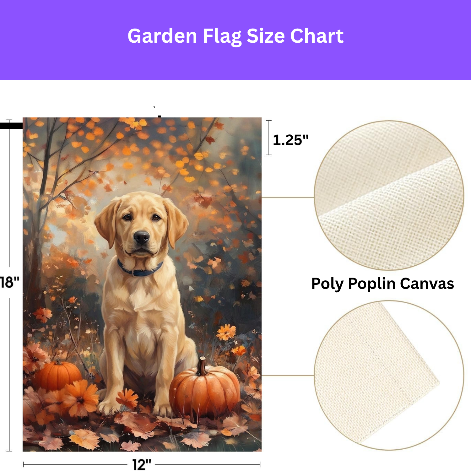 Fall Yellow Labrador Retriever Garden Flag - double-sided design - Dragonfire Gardens