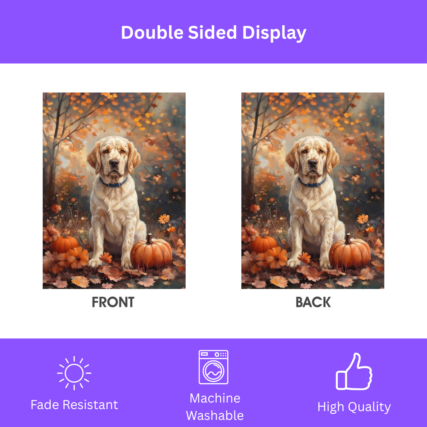 Fall Clumber Spaniel Garden Flag - porch decor - Dragonfire Gardens