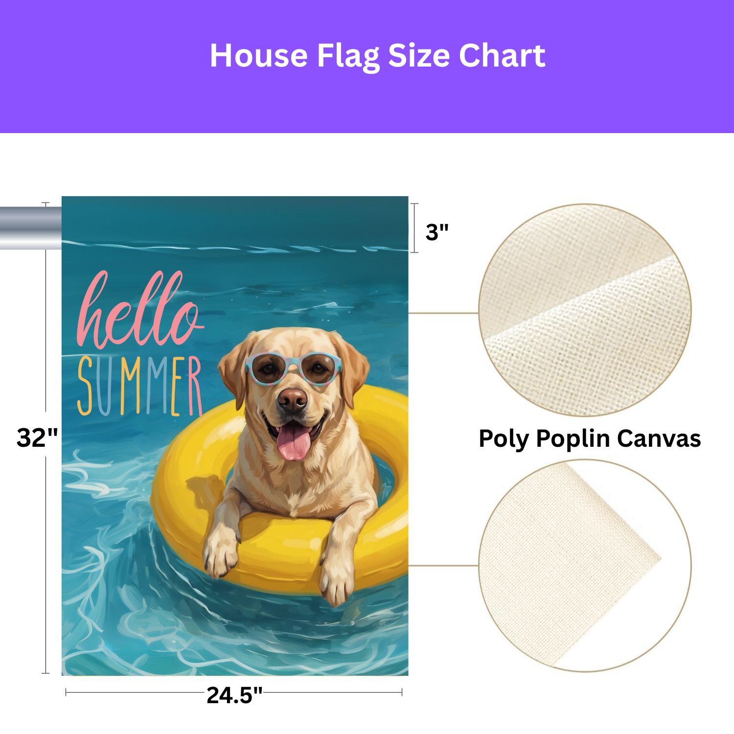 Hello Summer Yellow Labrador Retriever Garden Flag - porch decor - Dragonfire Gardens
