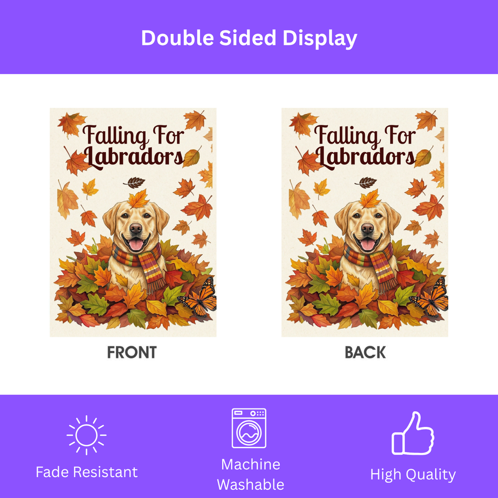 Falling For Labradors Yellow Lab Garden Flag - porch decor - Dragonfire Gardens