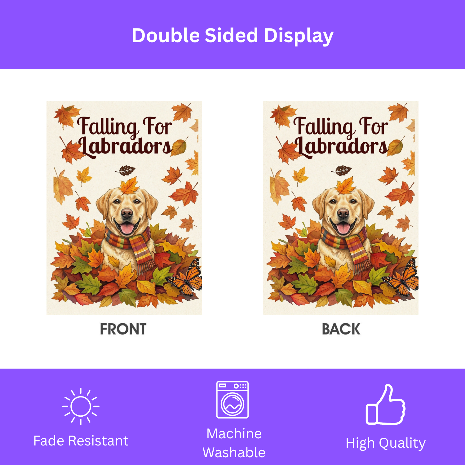 Falling For Labradors Yellow Lab Garden Flag - porch decor - Dragonfire Gardens