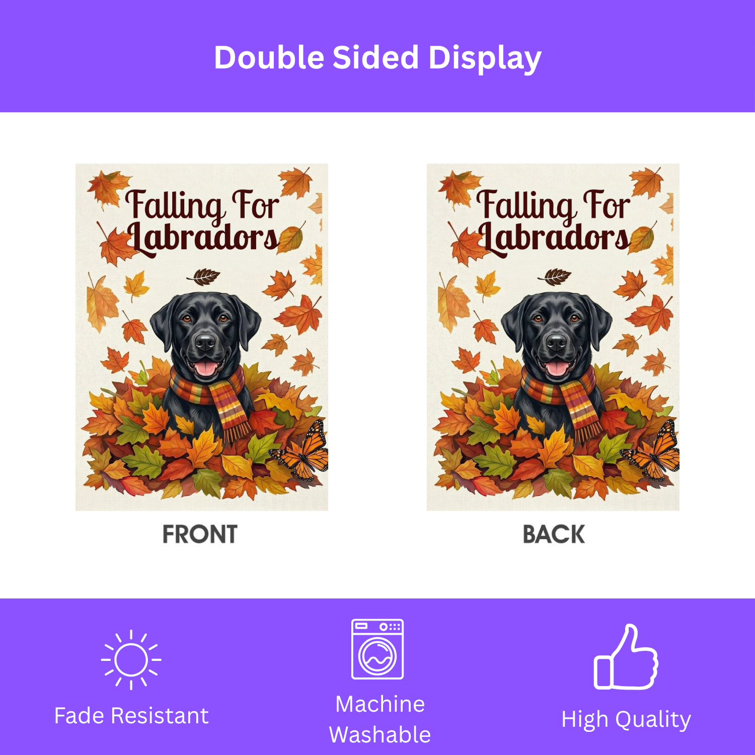 Falling For Labradors Black Lab Autumn Garden Flag - porch decor - Dragonfire Gardens