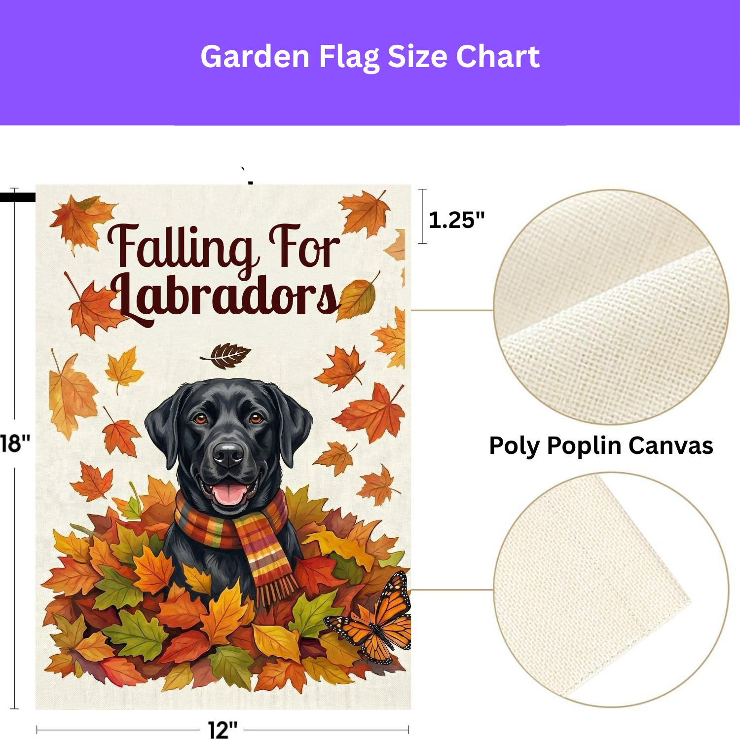 Falling For Labradors Black Lab Autumn Garden Flag - double-sided design - Dragonfire Gardens