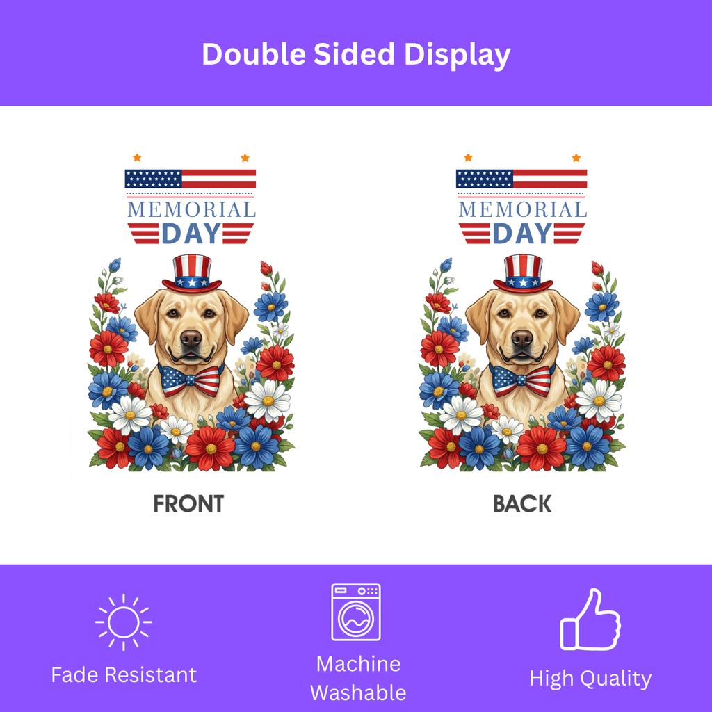 Memorial Day Yellow Labrador Retriever Garden Flag