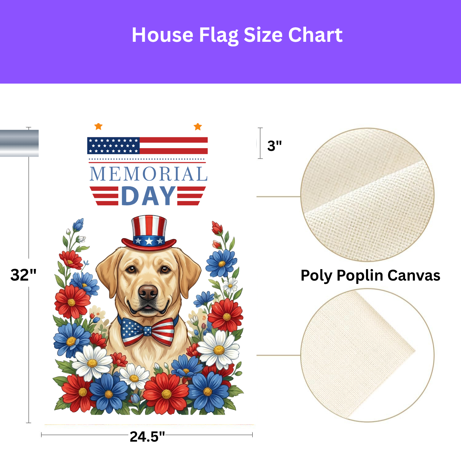 Memorial Day Yellow Labrador Retriever Garden Flag