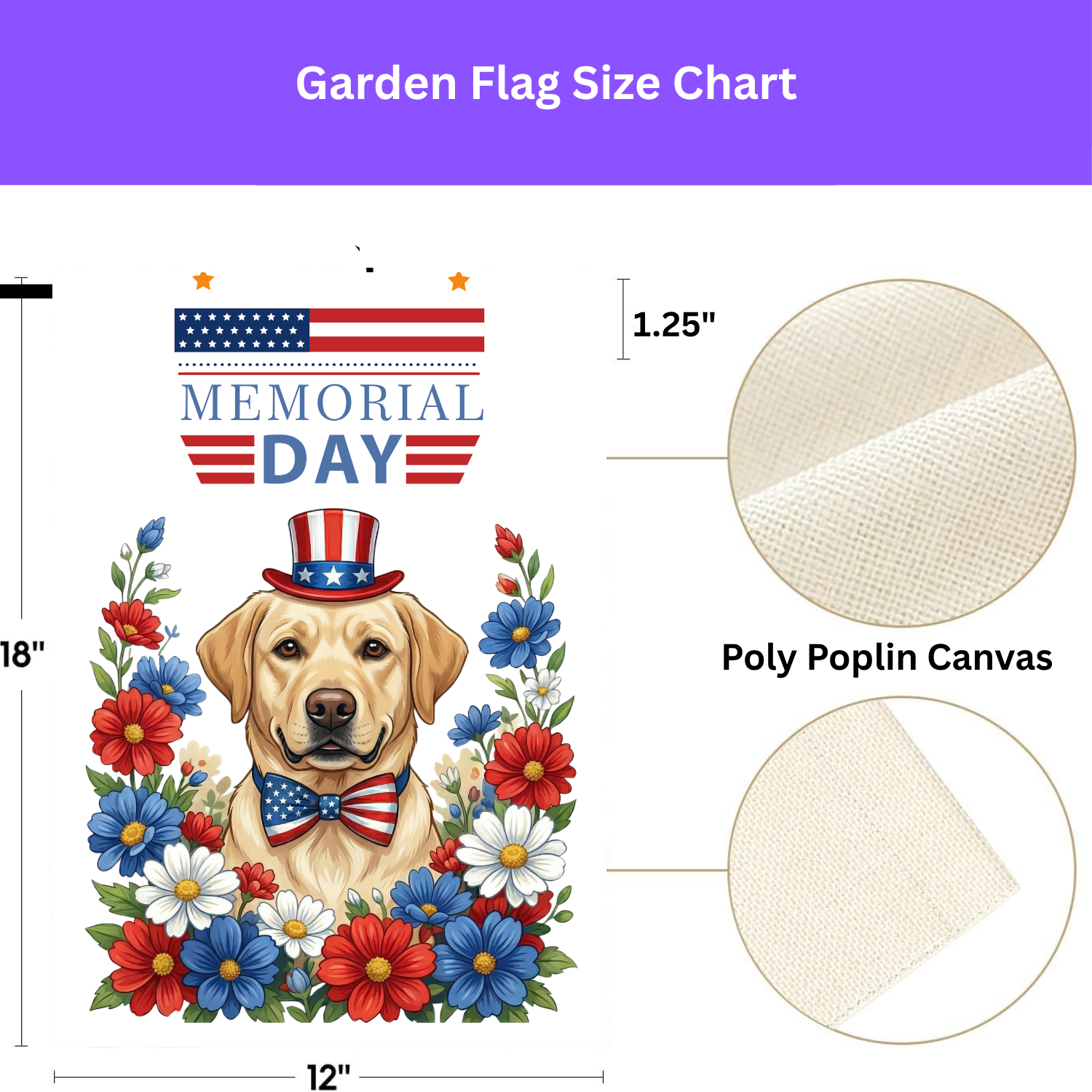 Memorial Day Yellow Labrador Retriever Garden Flag