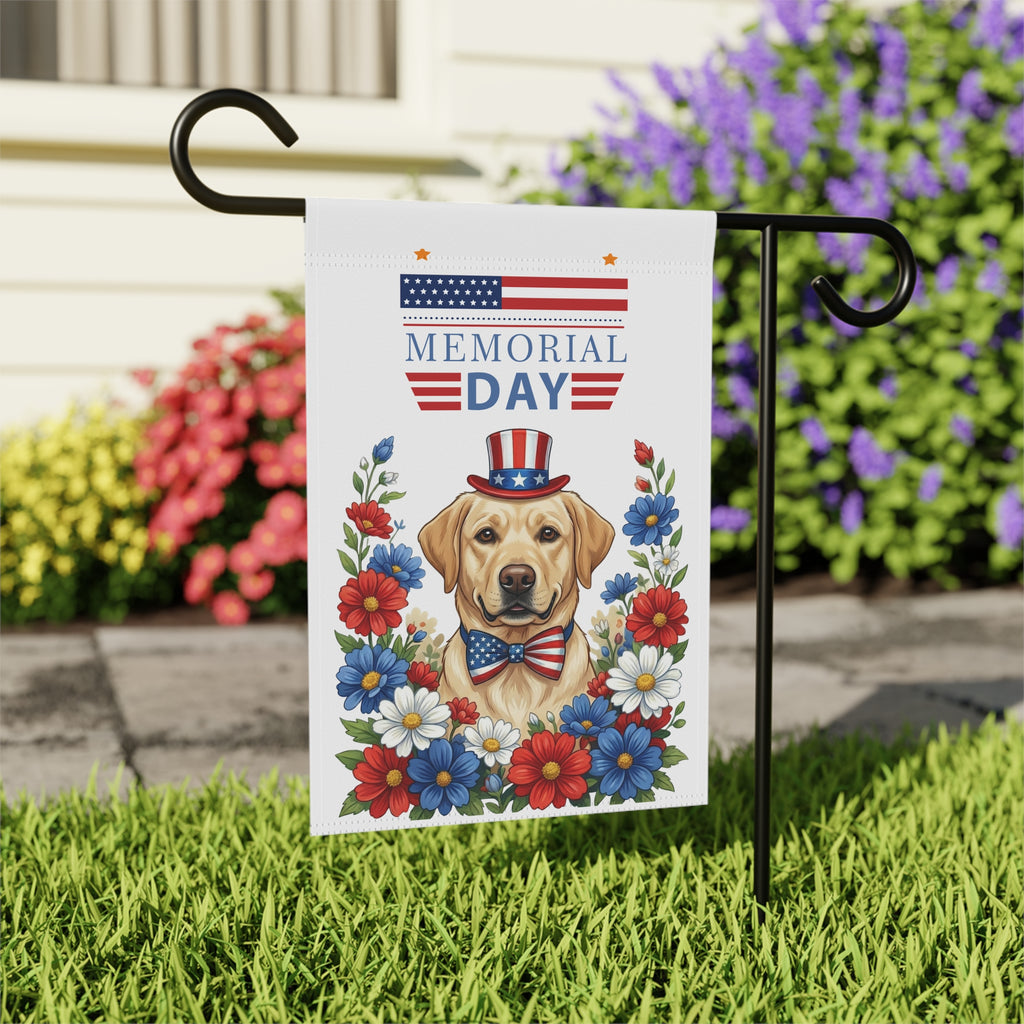 Memorial Day Yellow Labrador Retriever Garden Flag