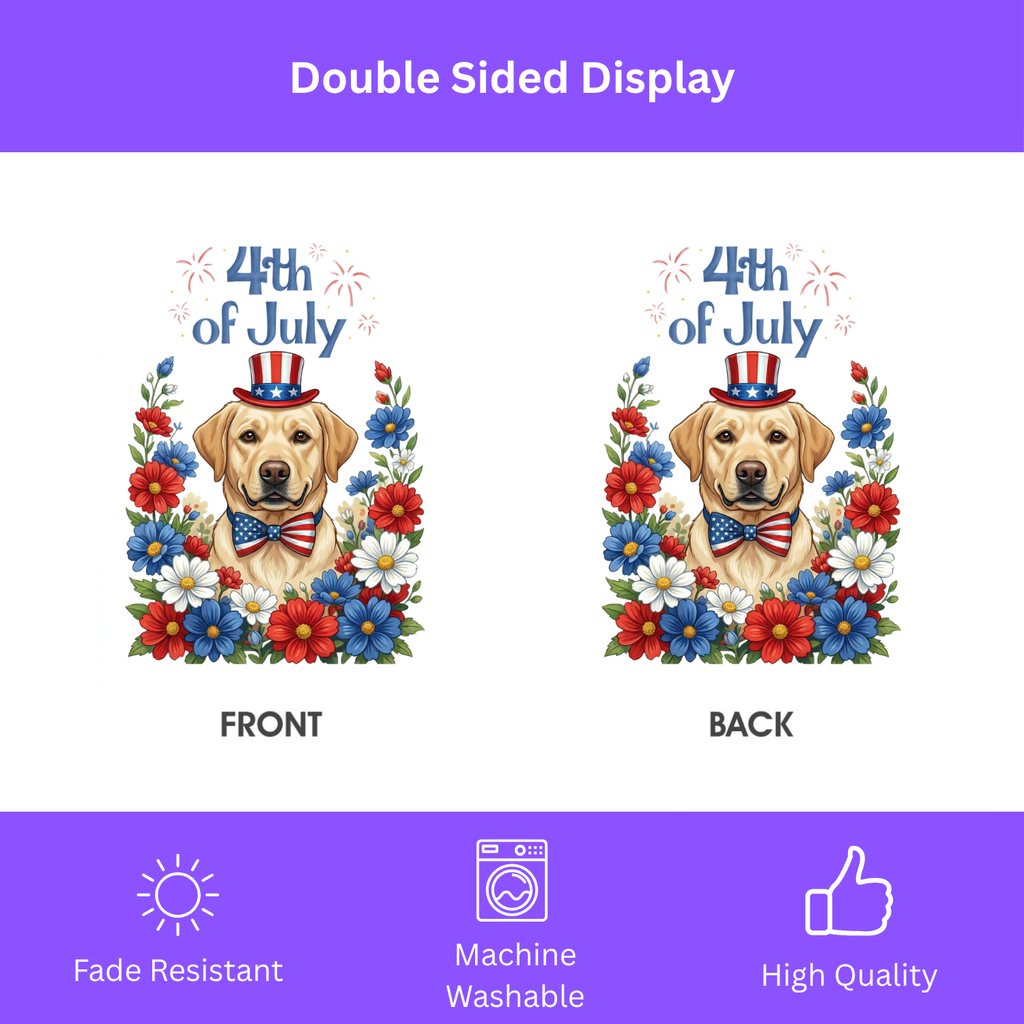 4th of July Patriotic Yellow Labrador Retriever Garden Flag - porch decor - Dragonfire Gardens