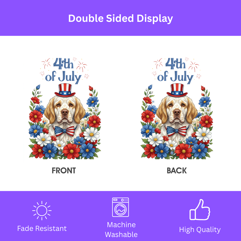 4th of July Patriotic Clumber Spaniel Garden Flag