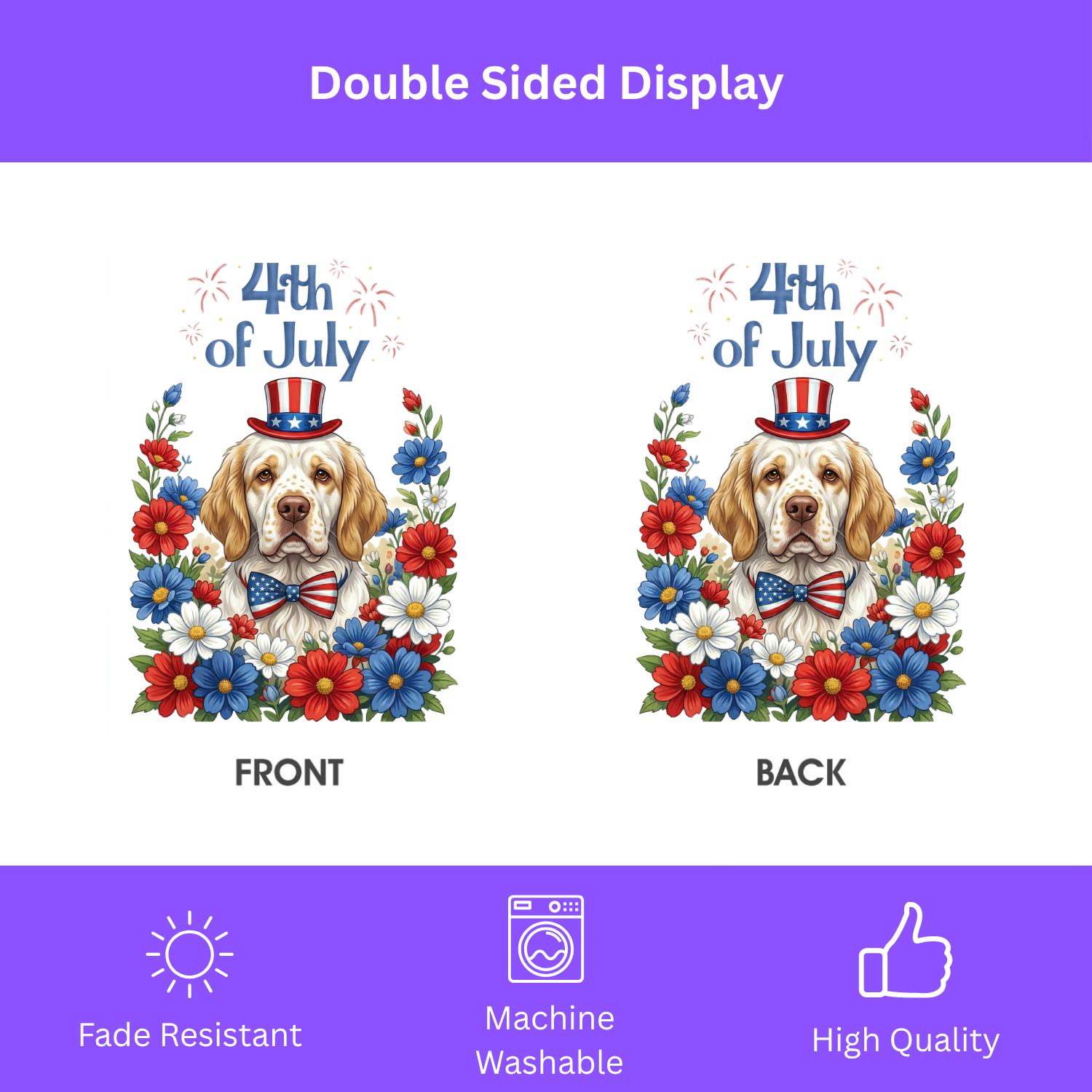 4th of July Patriotic Clumber Spaniel Garden Flag