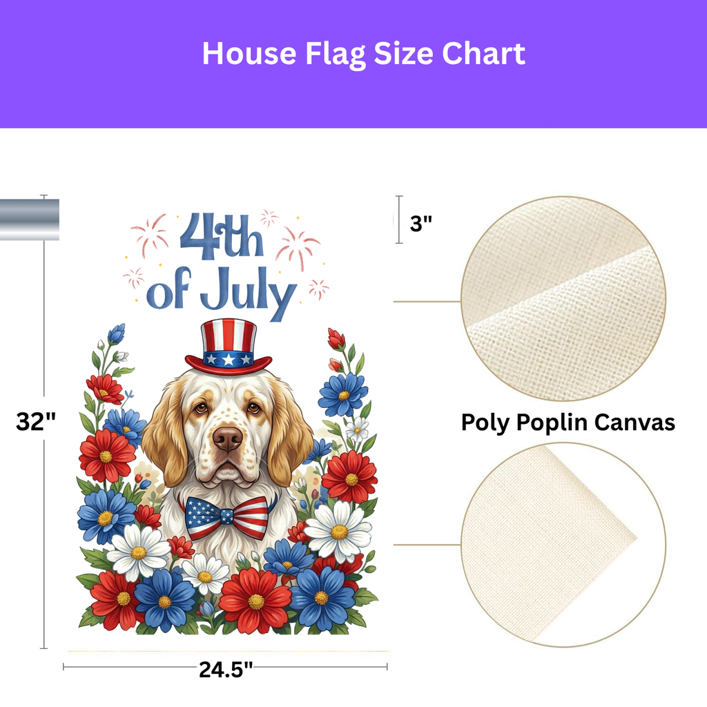 4th of July Patriotic Clumber Spaniel Garden Flag