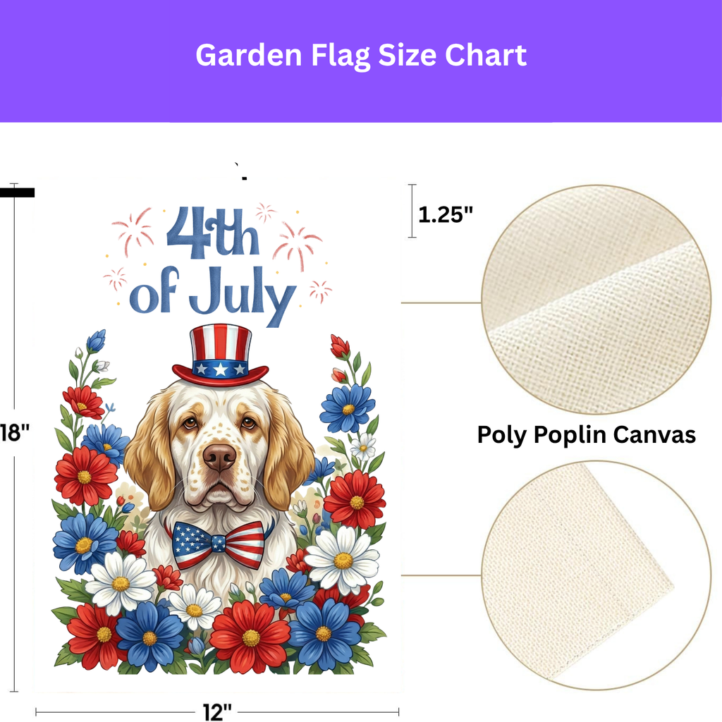 4th of July Patriotic Clumber Spaniel Garden Flag