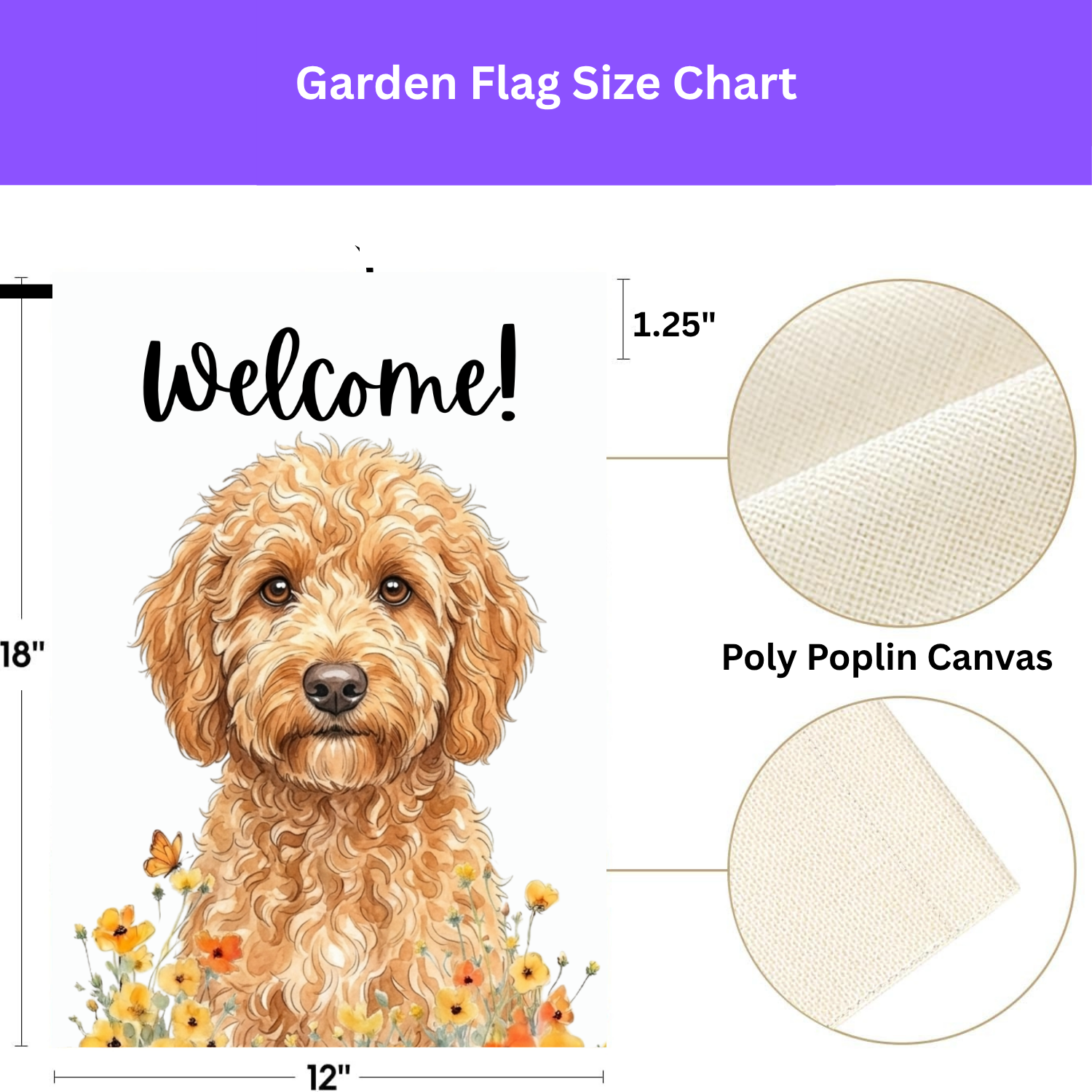 Yellow Poppies Golden Noodle Welcome Garden Flag - yard display - Dragonfire Gardens