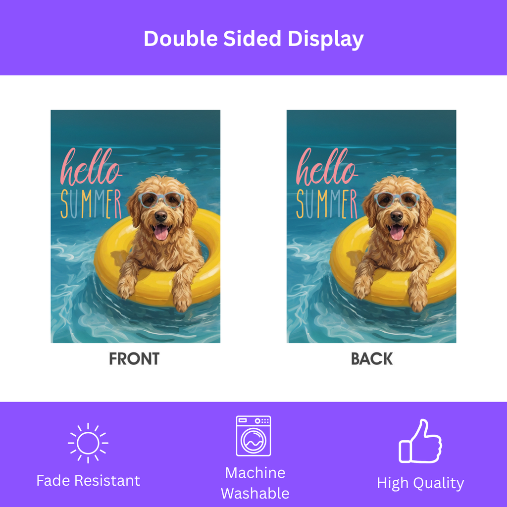 Hello Summer Golden Noodle Garden Flag