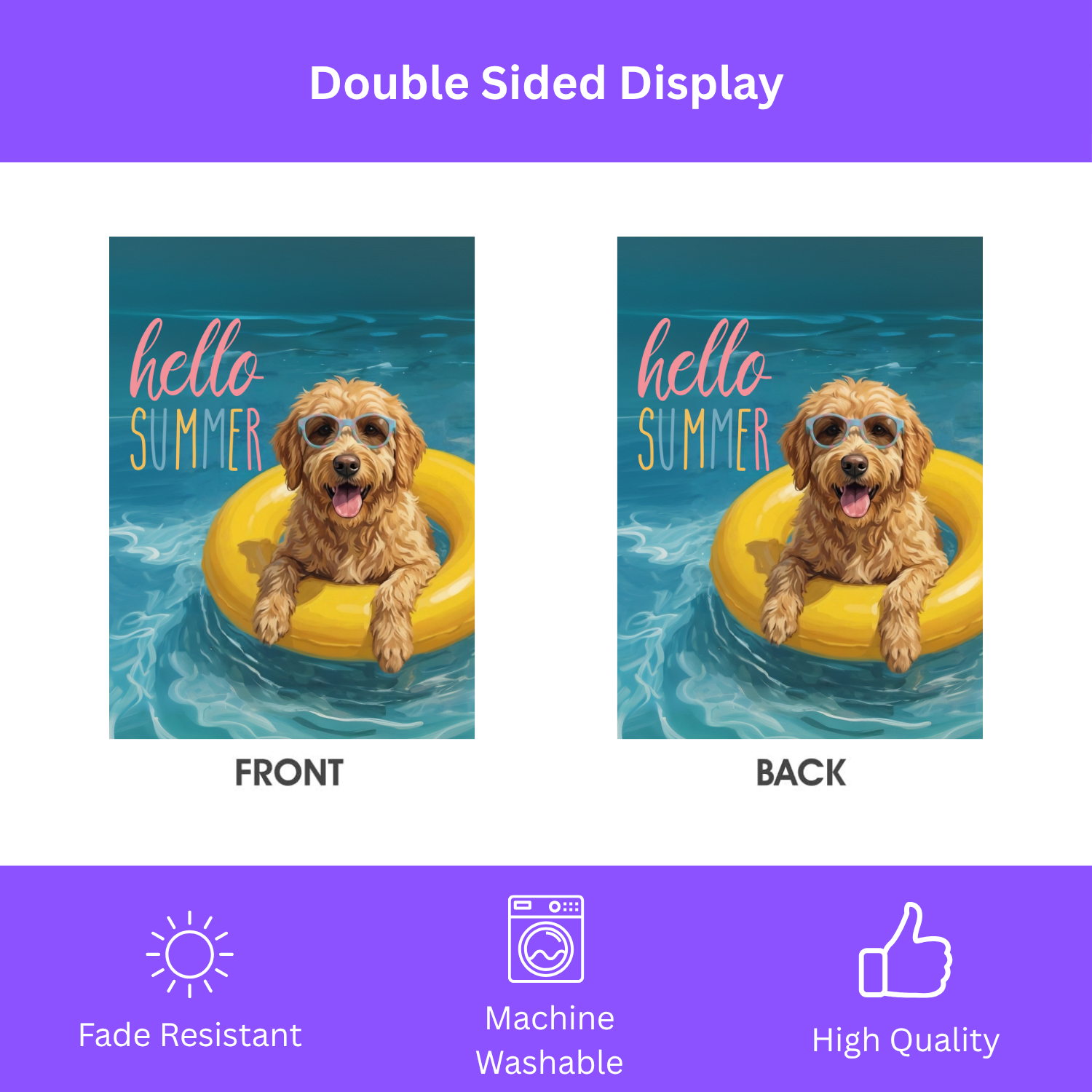 Hello Summer Golden Noodle Garden Flag