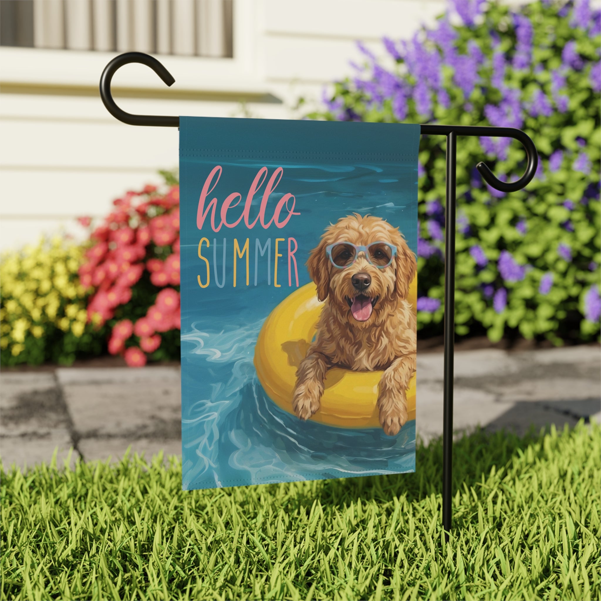 Hello Summer Golden Noodle Garden Flag