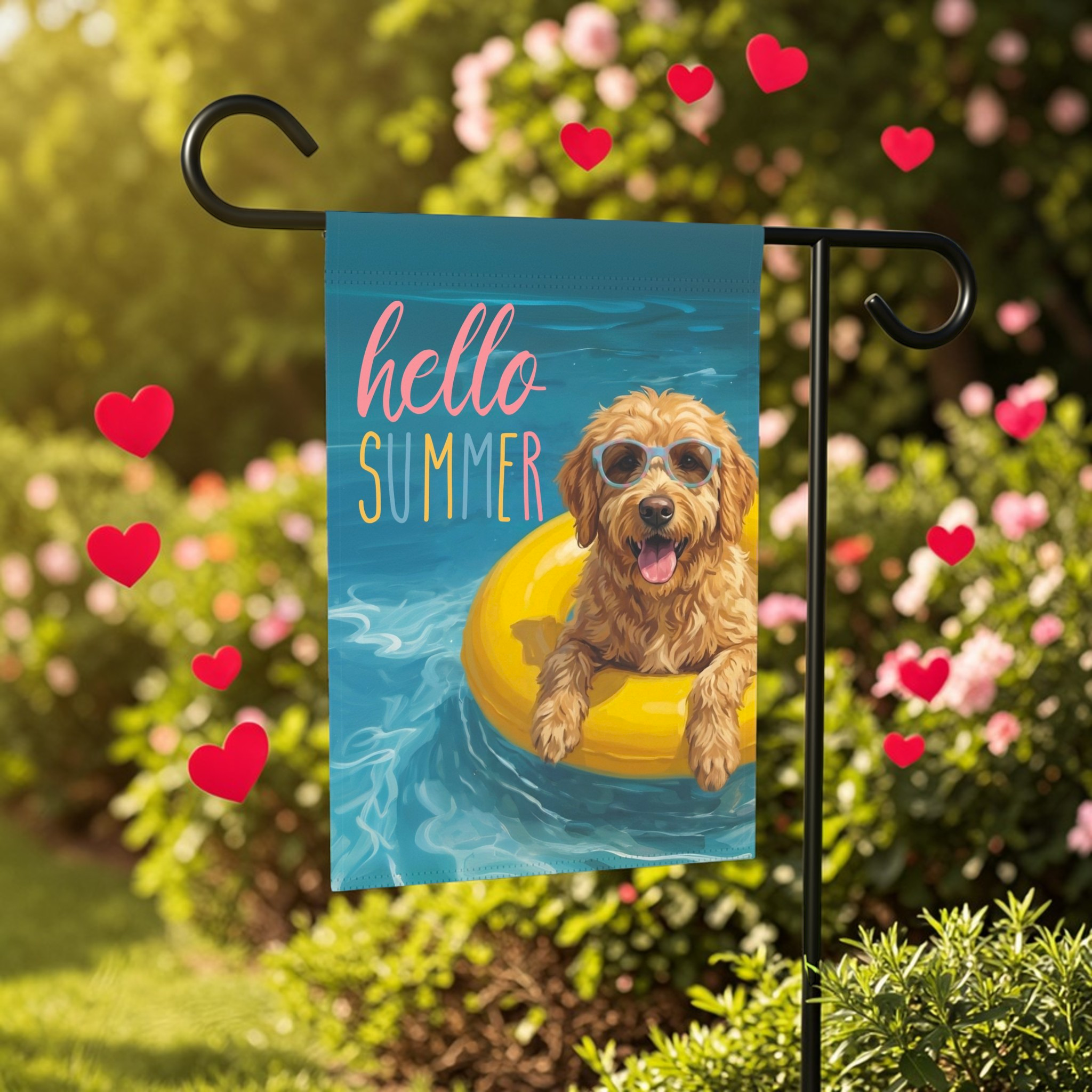 Hello Summer Golden Noodle Garden Flag