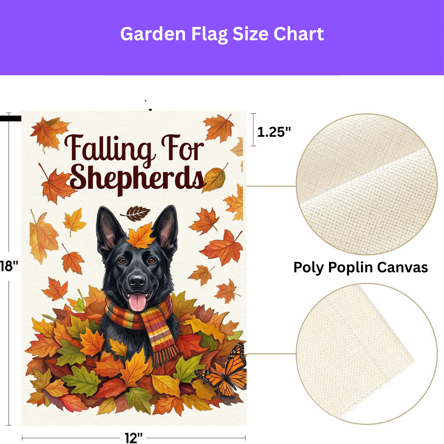 Falling For Shepherds Black German Shepherd Garden Flag - double-sided design - Dragonfire Gardens