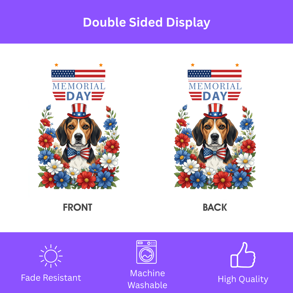 Memorial Day Beagle Garden Flag